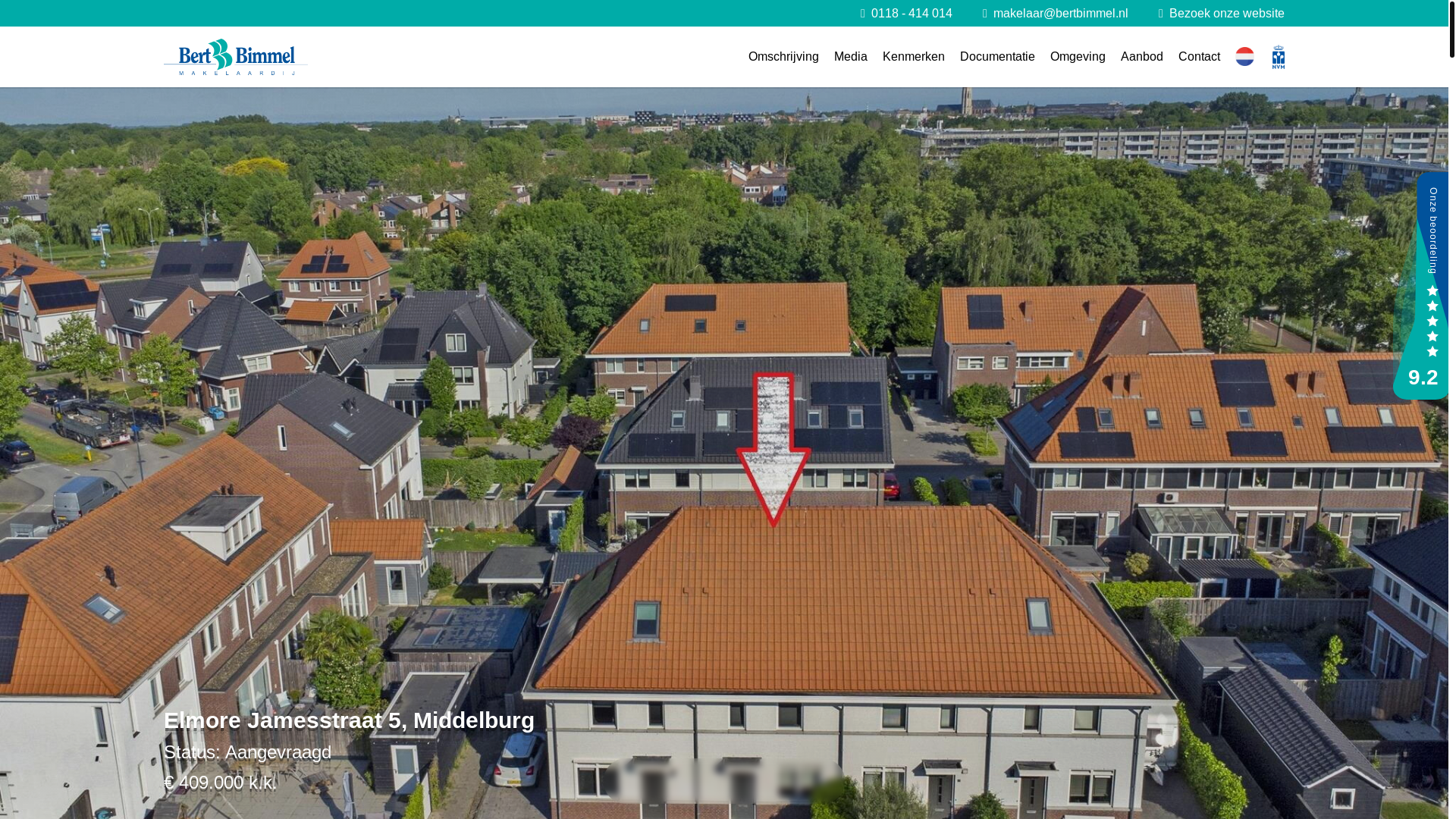 website screenshot of https://elmorejamesstraat5.nl/