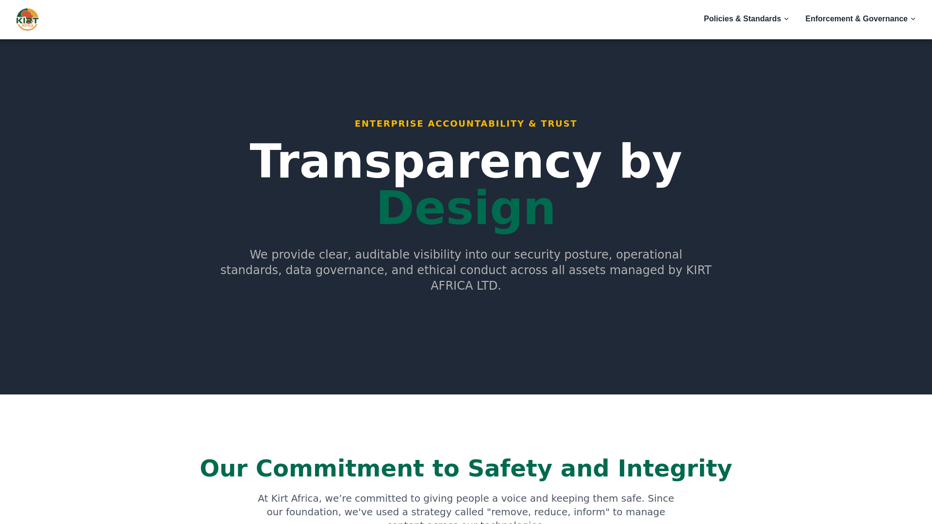 website screenshot of https://transparency-kirtafrica-com.pages.dev/