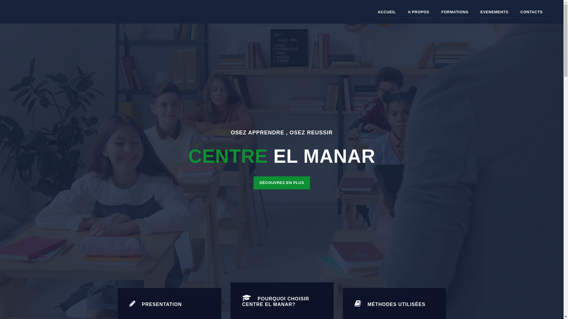 website screenshot of https://manarformation.com/