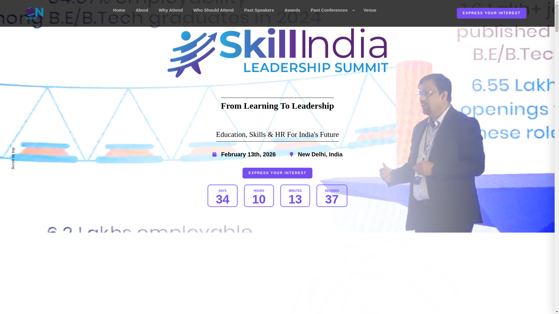 website screenshot of https://skillindia.observenowevents.in