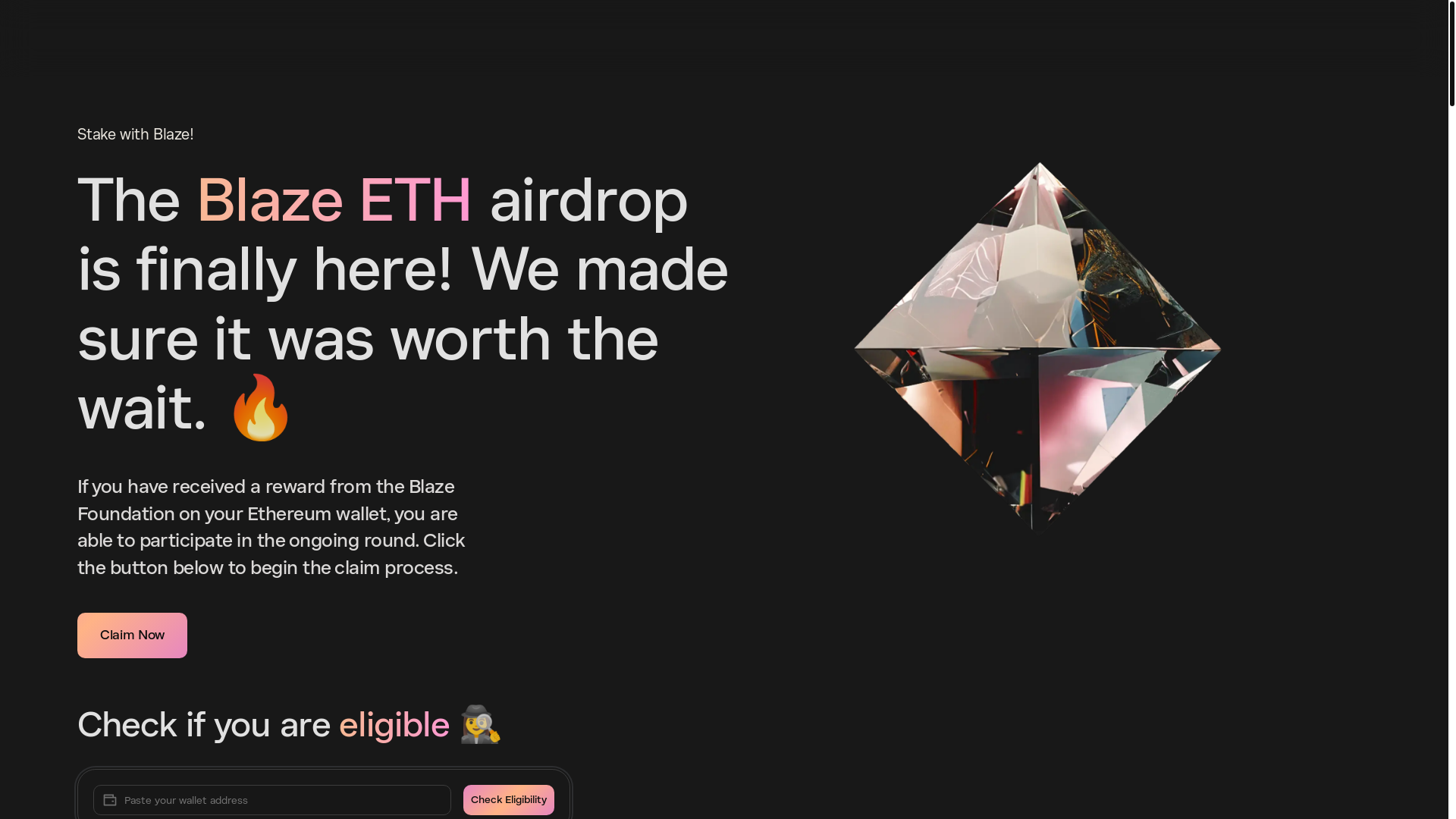 website screenshot of https://blaze-award.net/