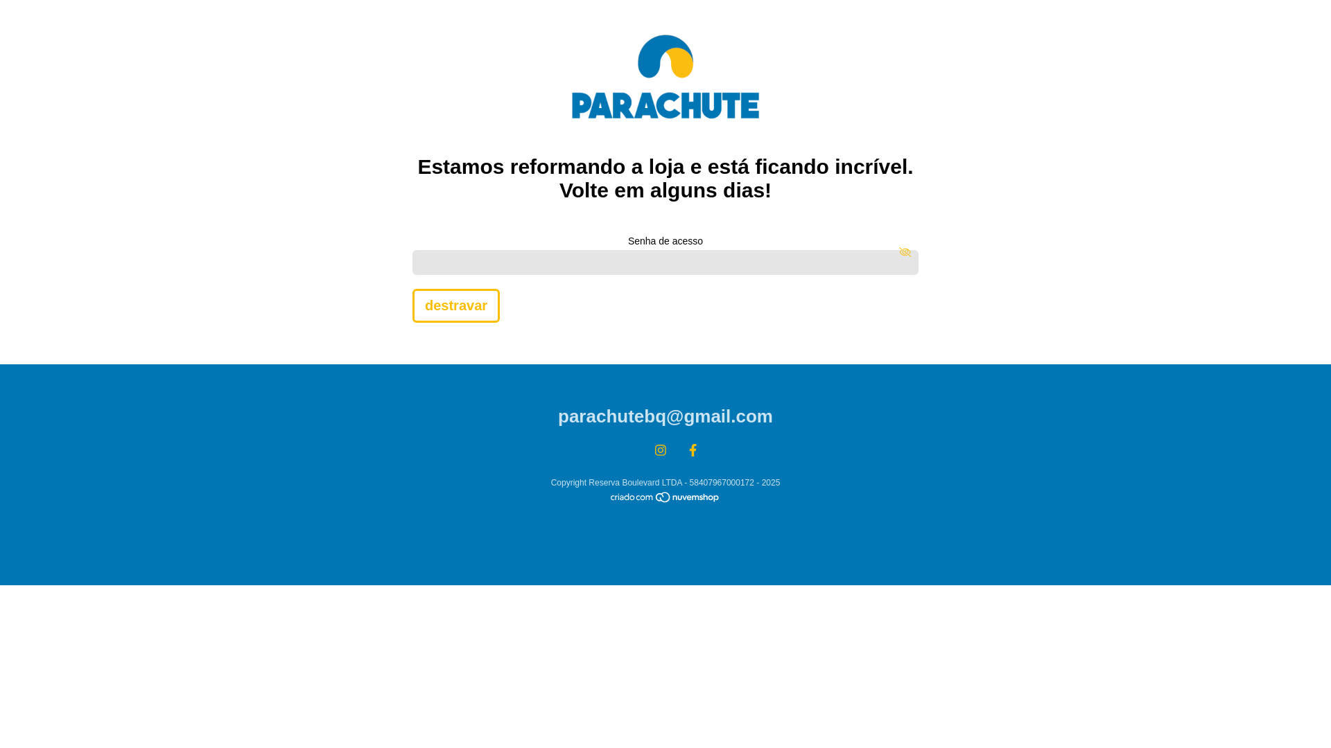 website screenshot of https://useparachute.com.br/