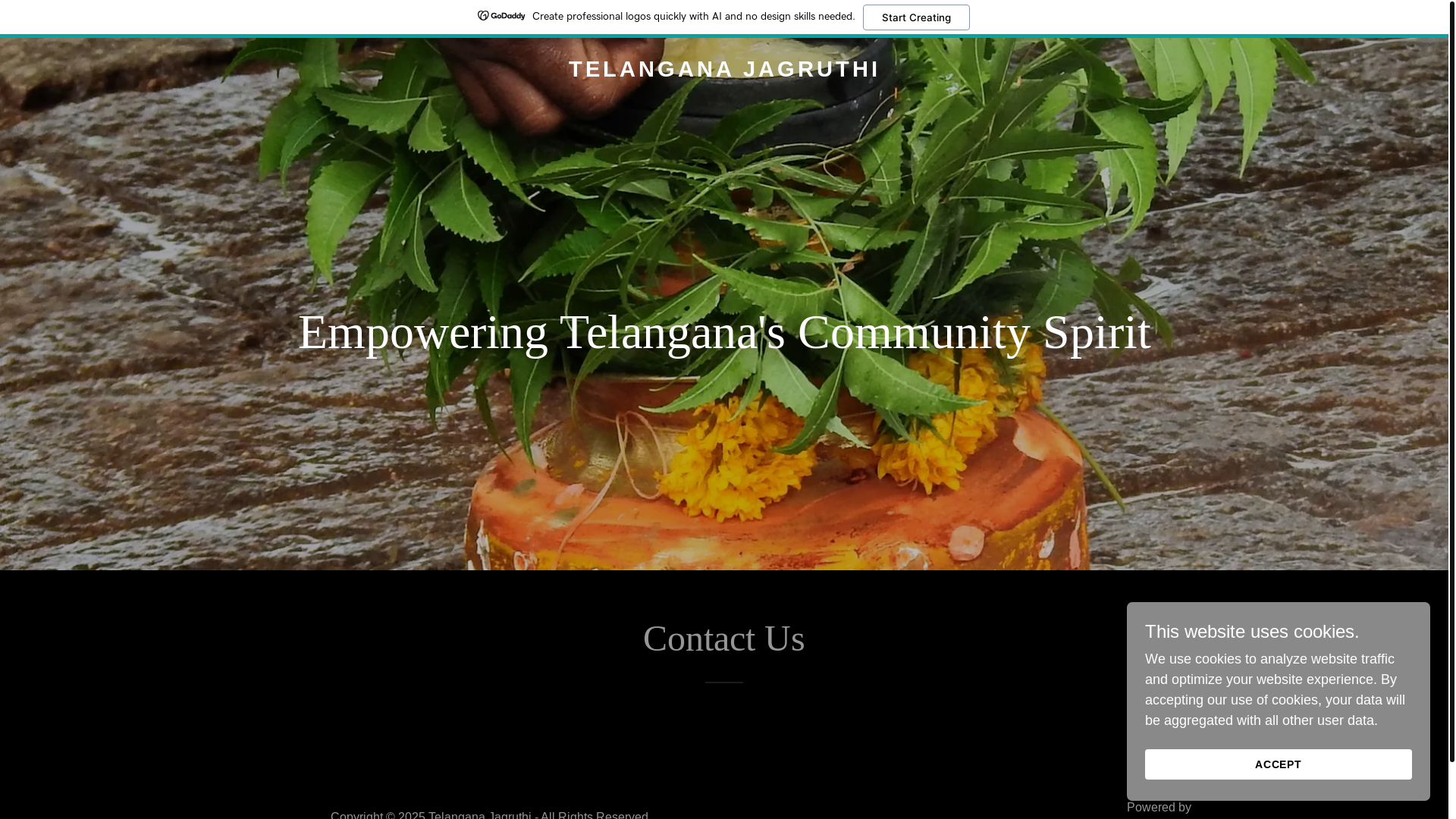 website screenshot of https://telanganajagruthi.co.uk/