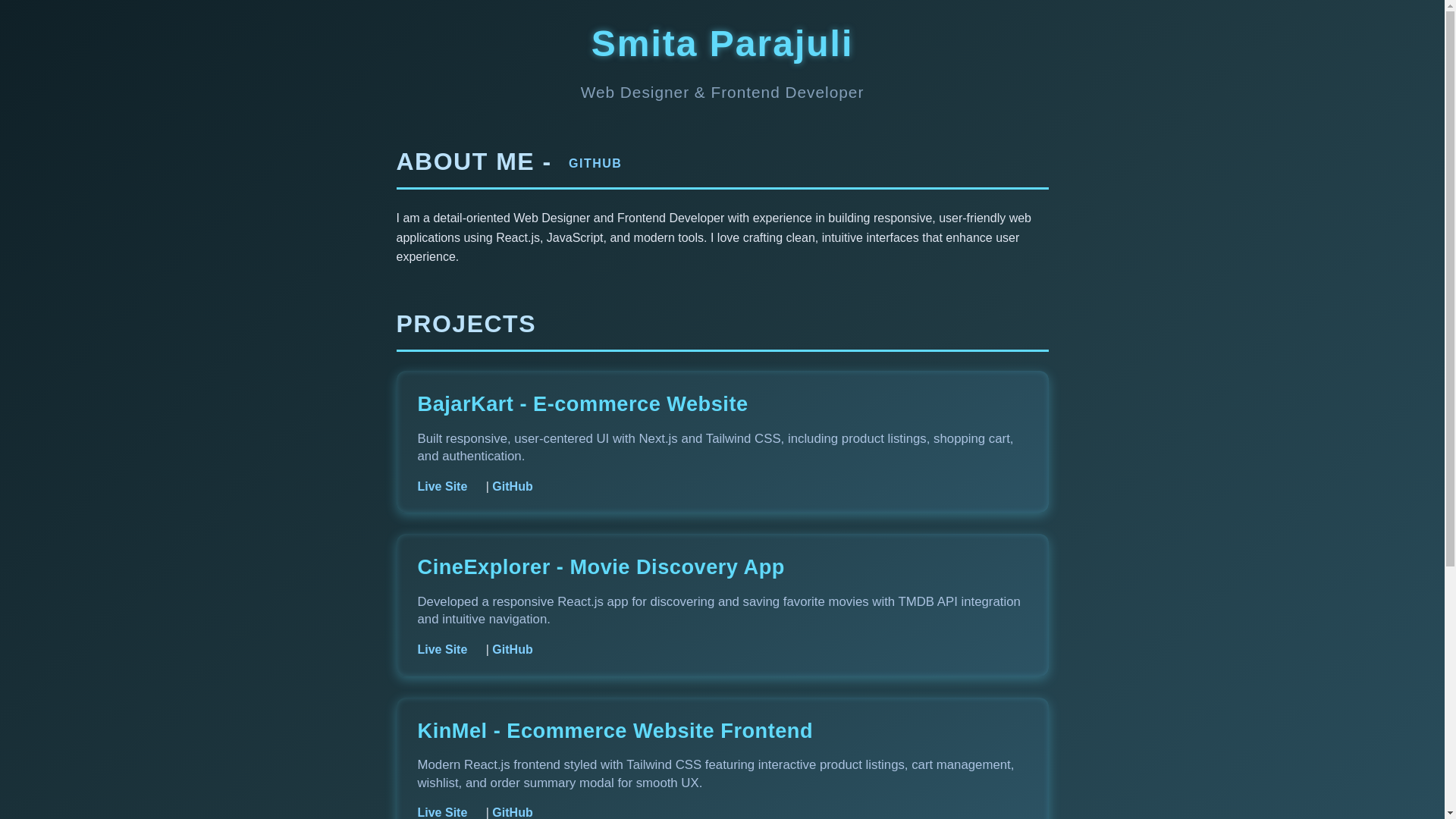website screenshot of https://smitaparajuli.com.np/