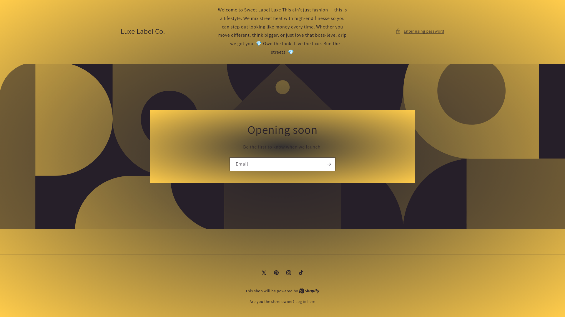 website screenshot of https://luxelabelco.store/