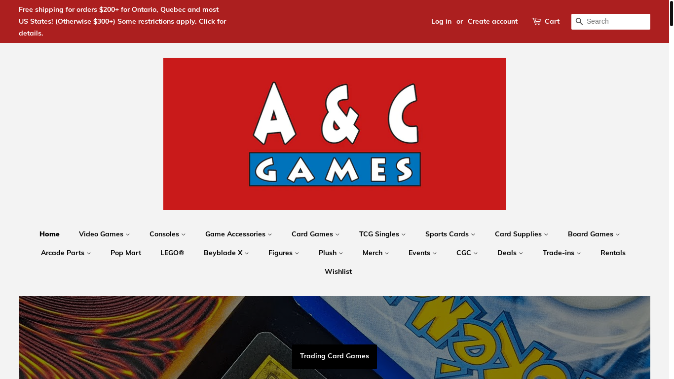 website screenshot of https://acgamesonline.com/