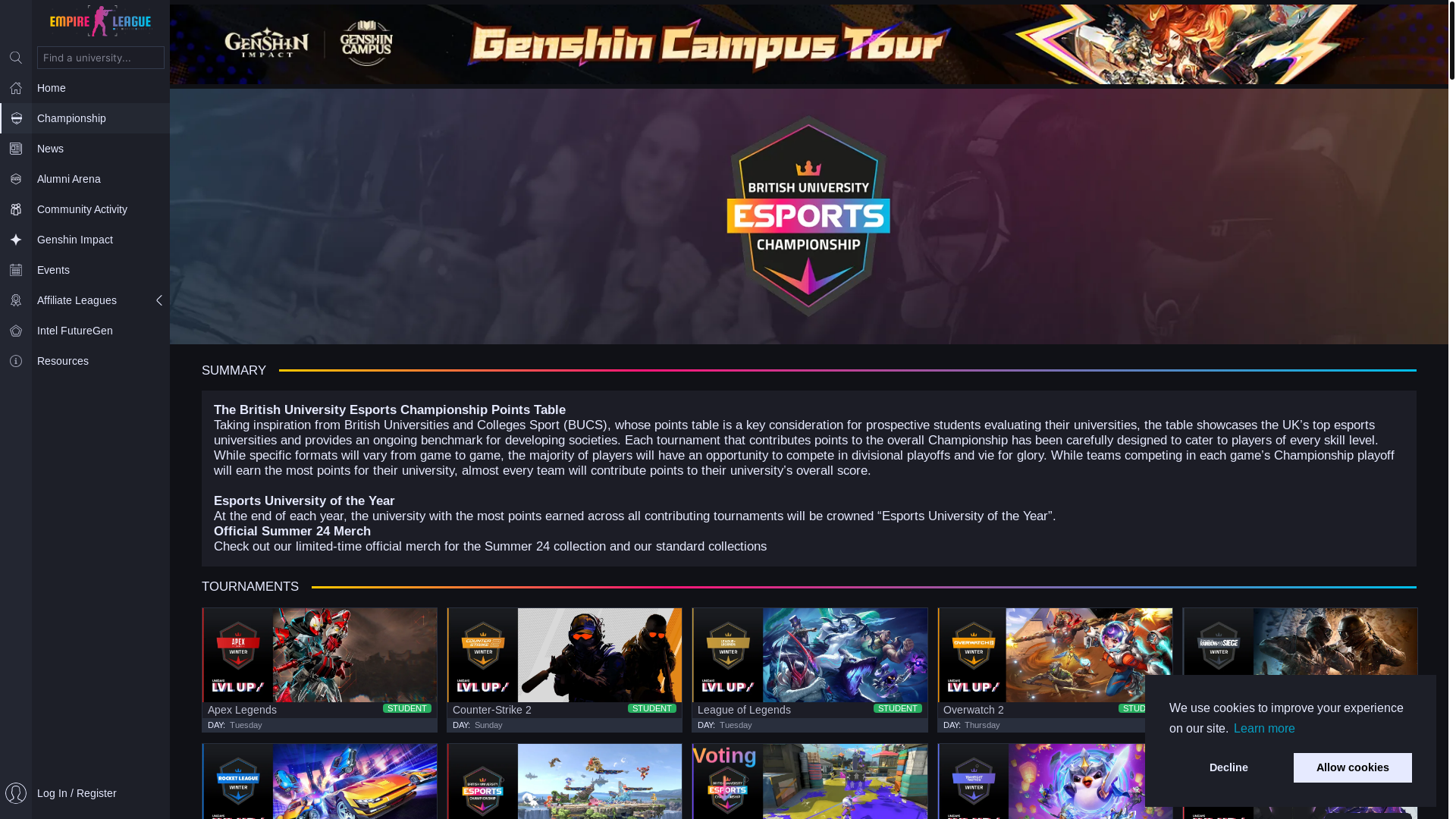 website screenshot of https://rift.sky-frags.net/hub/tournaments/