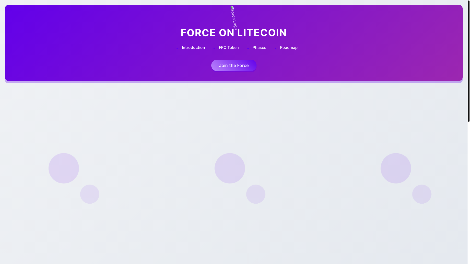 website screenshot of https://forcelitecoin.com/