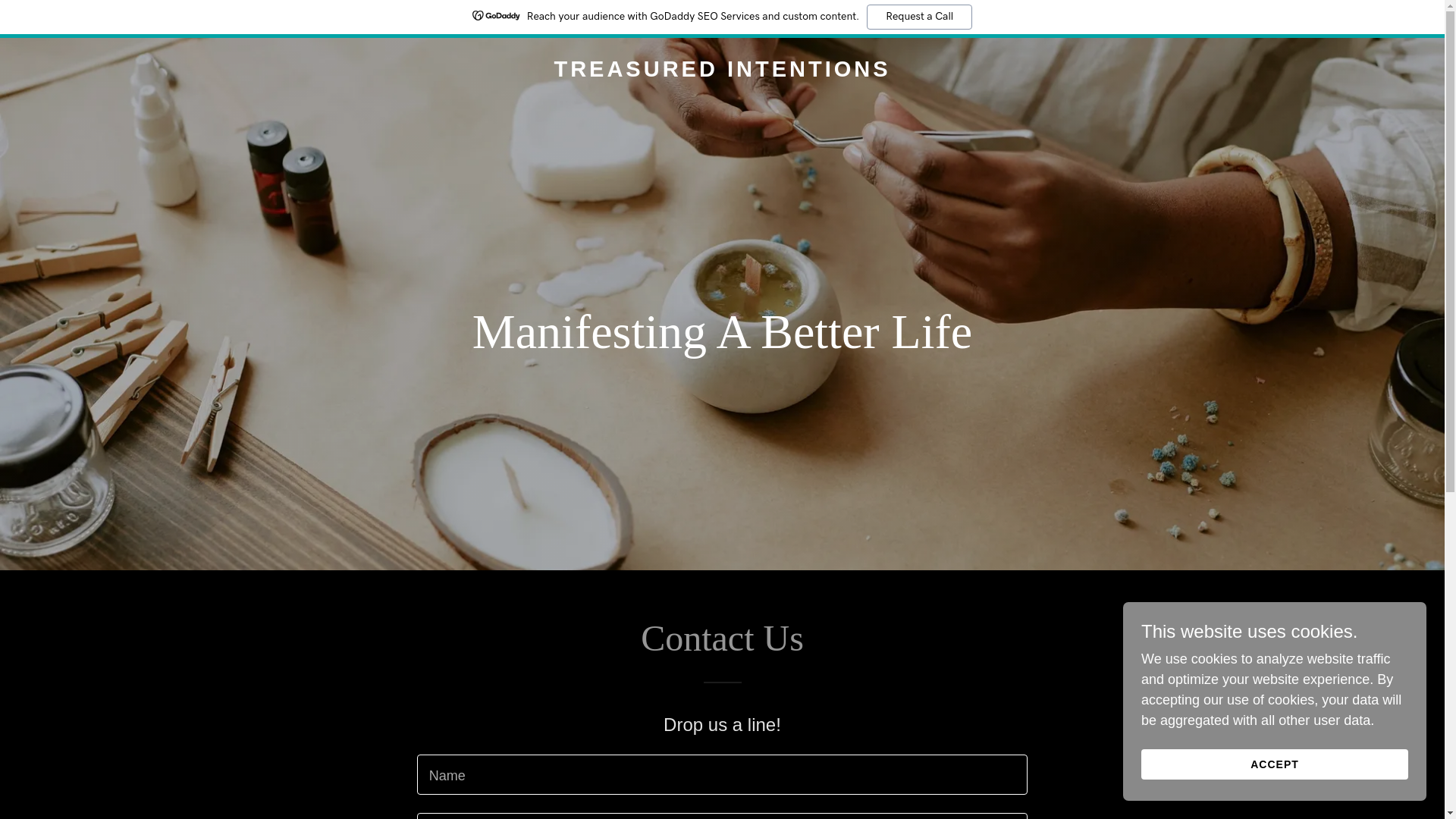 website screenshot of https://manifestingabetterlife.shop/