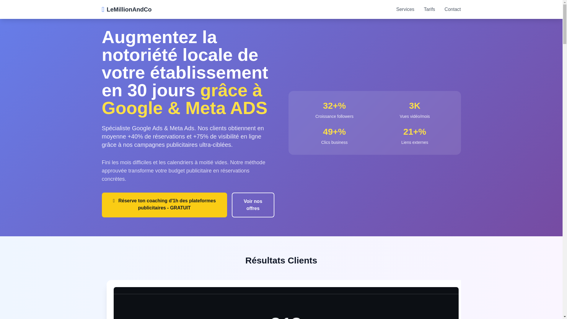 website screenshot of https://lemillionandco.pages.dev/