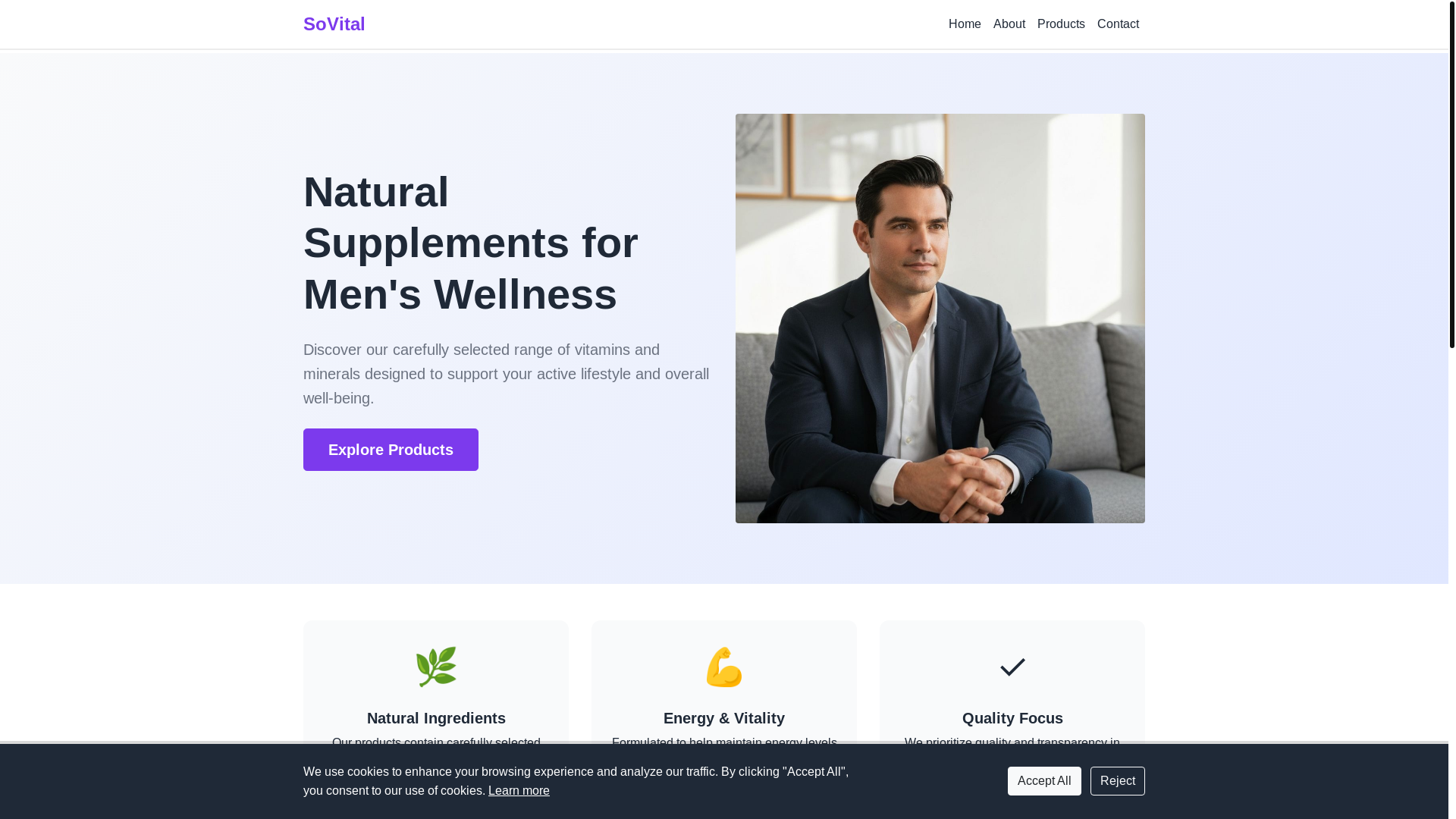 website screenshot of https://sovitalhub.info/