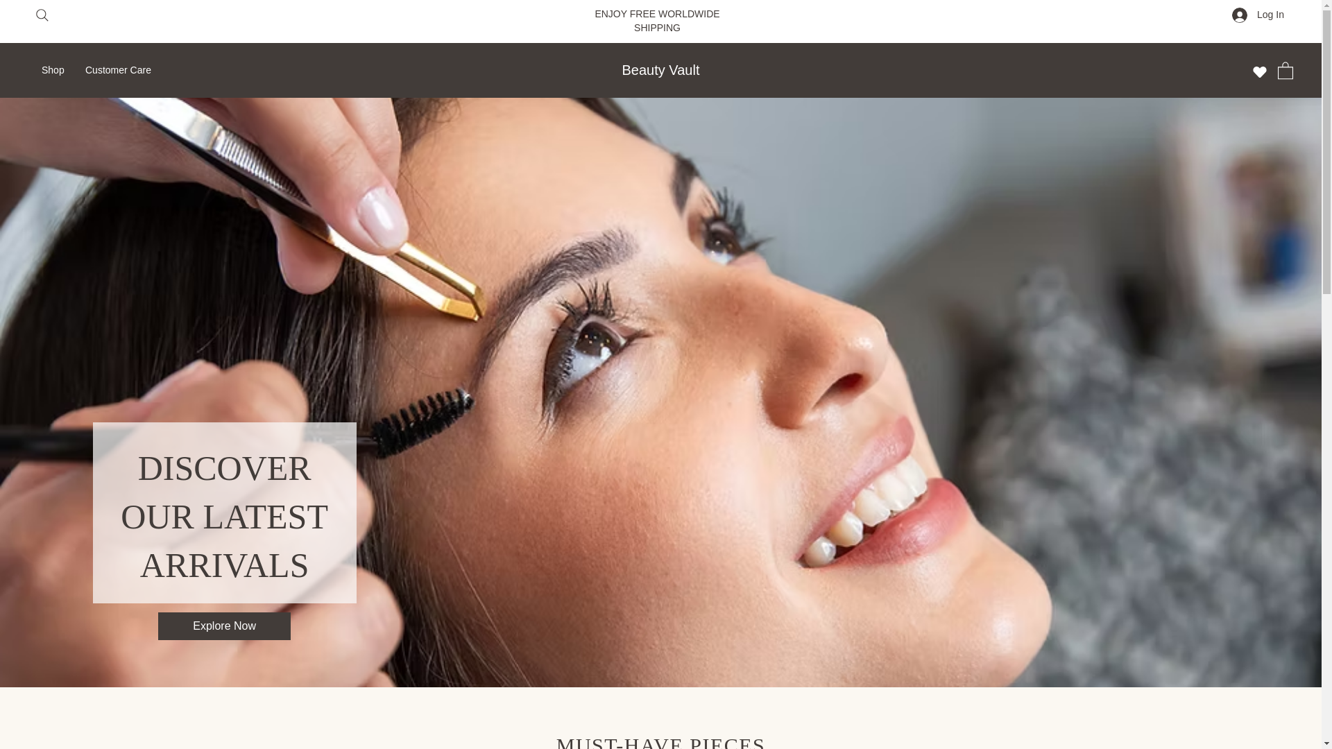 website screenshot of https://thebeautyvaultstore.com/