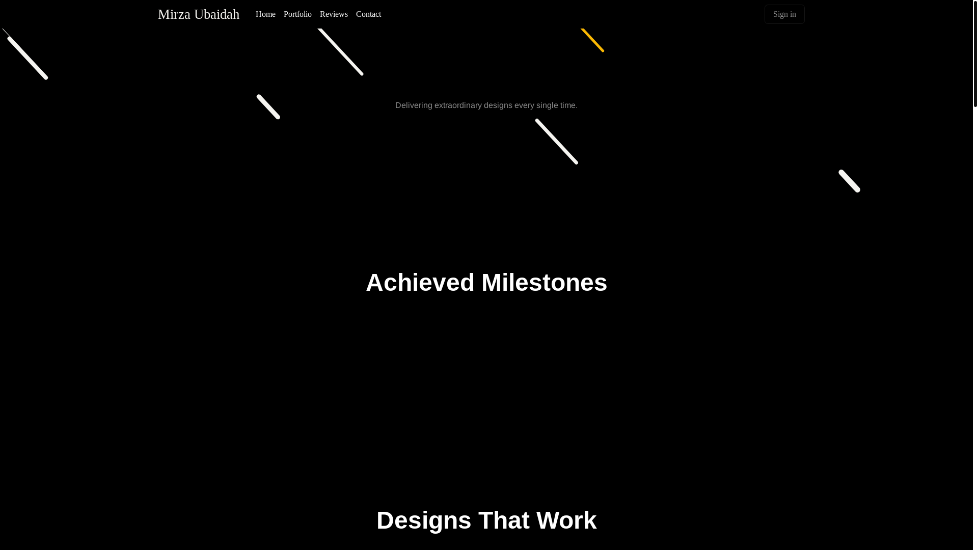 website screenshot of https://ubaidahcreates.com/