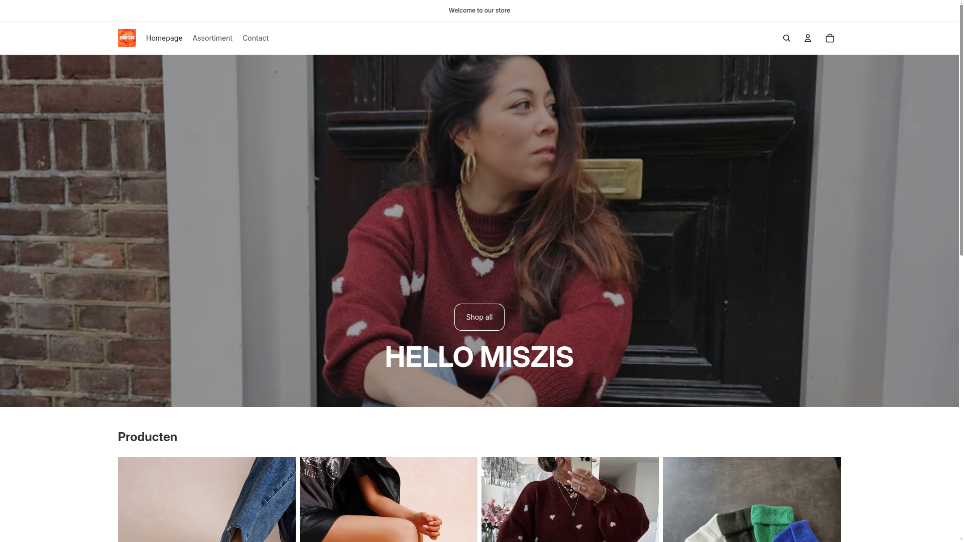website screenshot of https://miszis.nl/