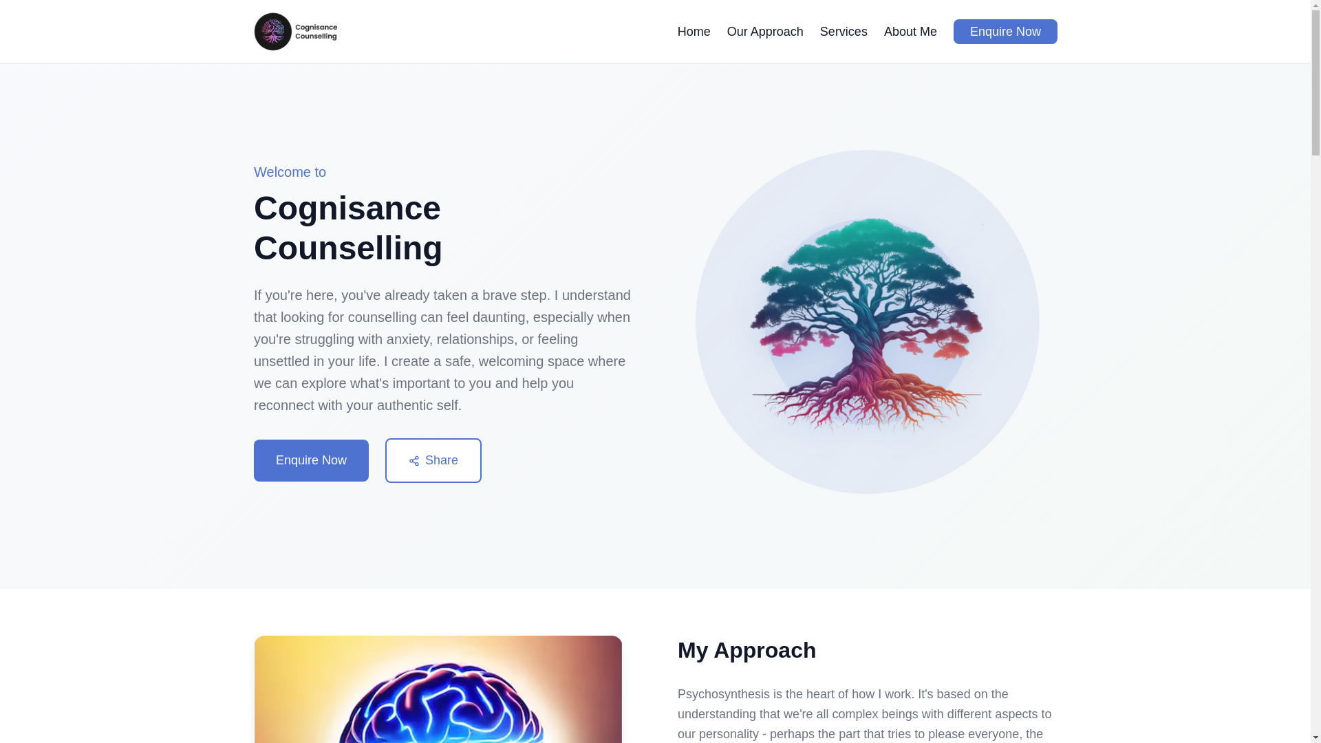 website screenshot of https://cognisance-counselling-modern.pages.dev/