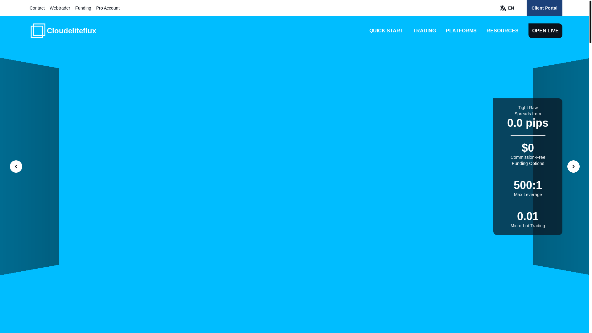 website screenshot of https://cloudeliteflux.com/