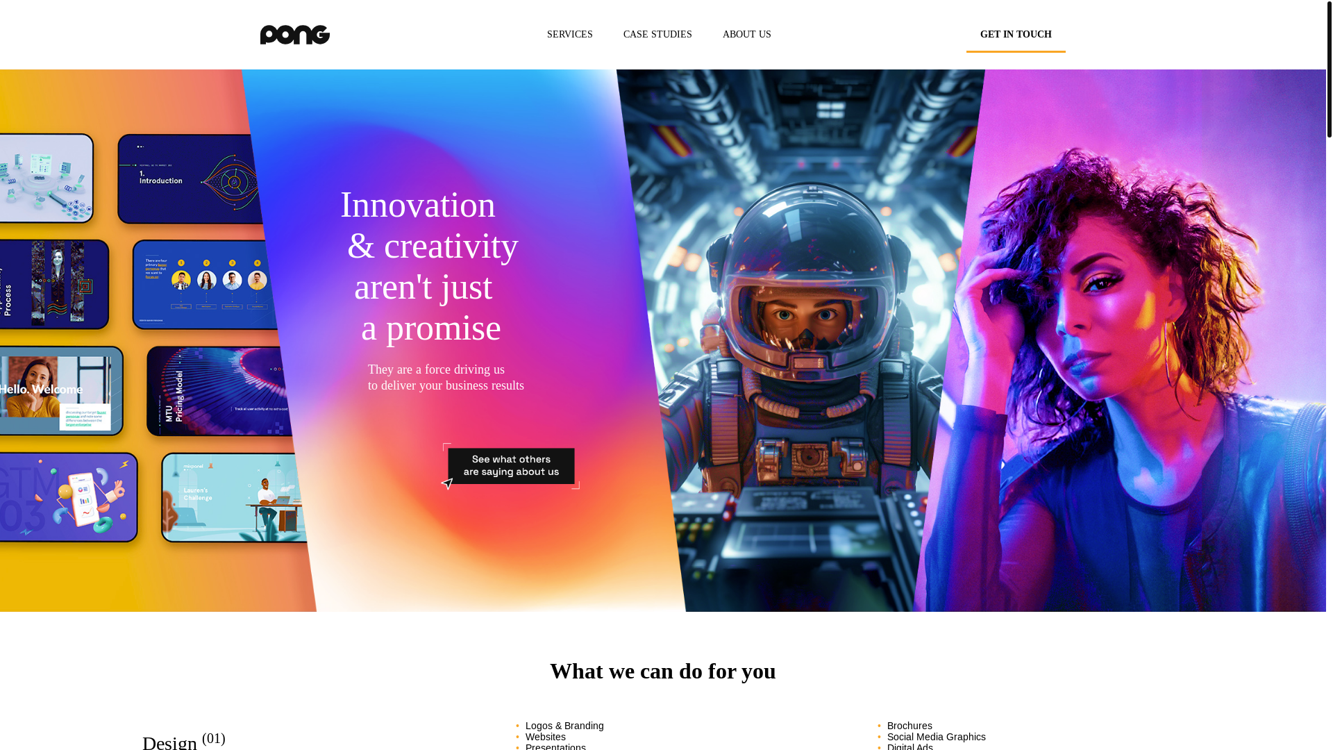website screenshot of https://usepongagency.com/