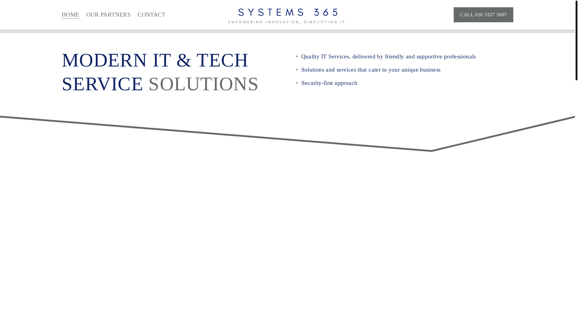 website screenshot of https://systems365.uk/