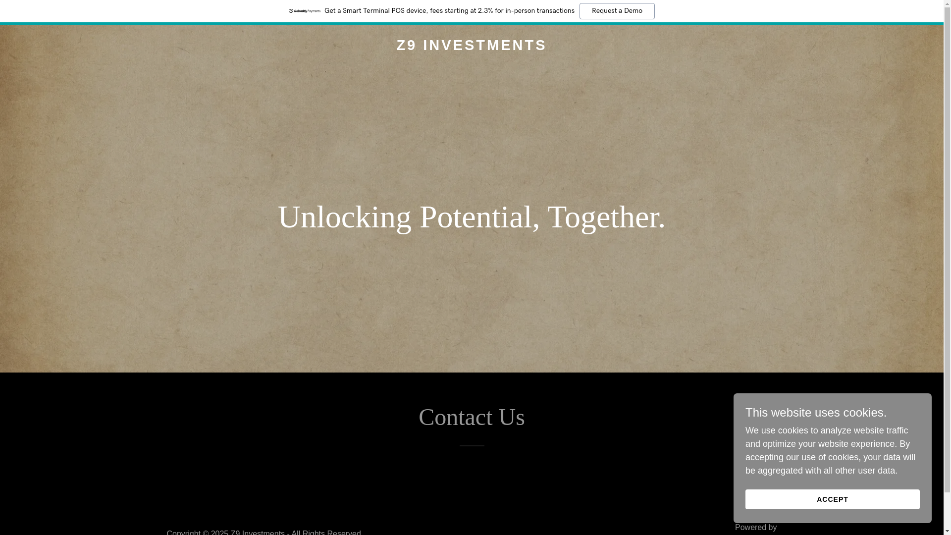 website screenshot of https://z9investments.com/