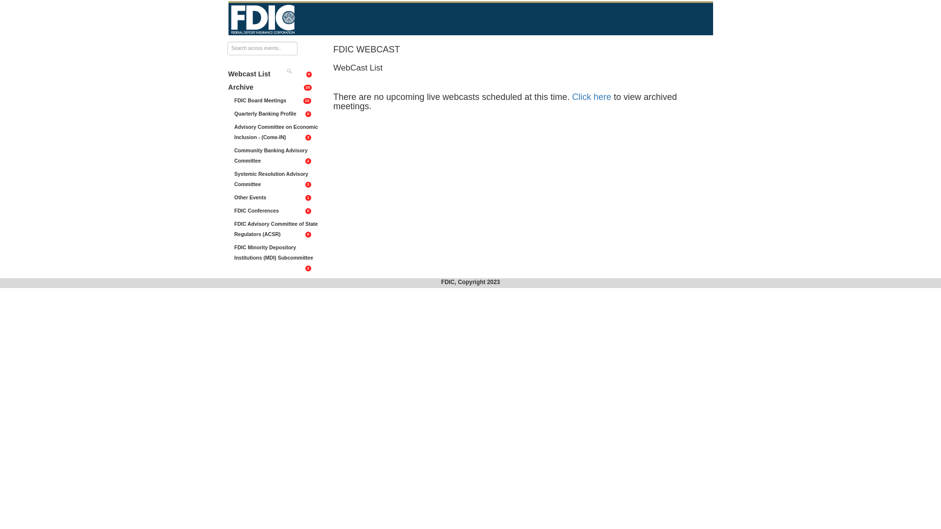 website screenshot of https://fdic.windrosemedia.com/