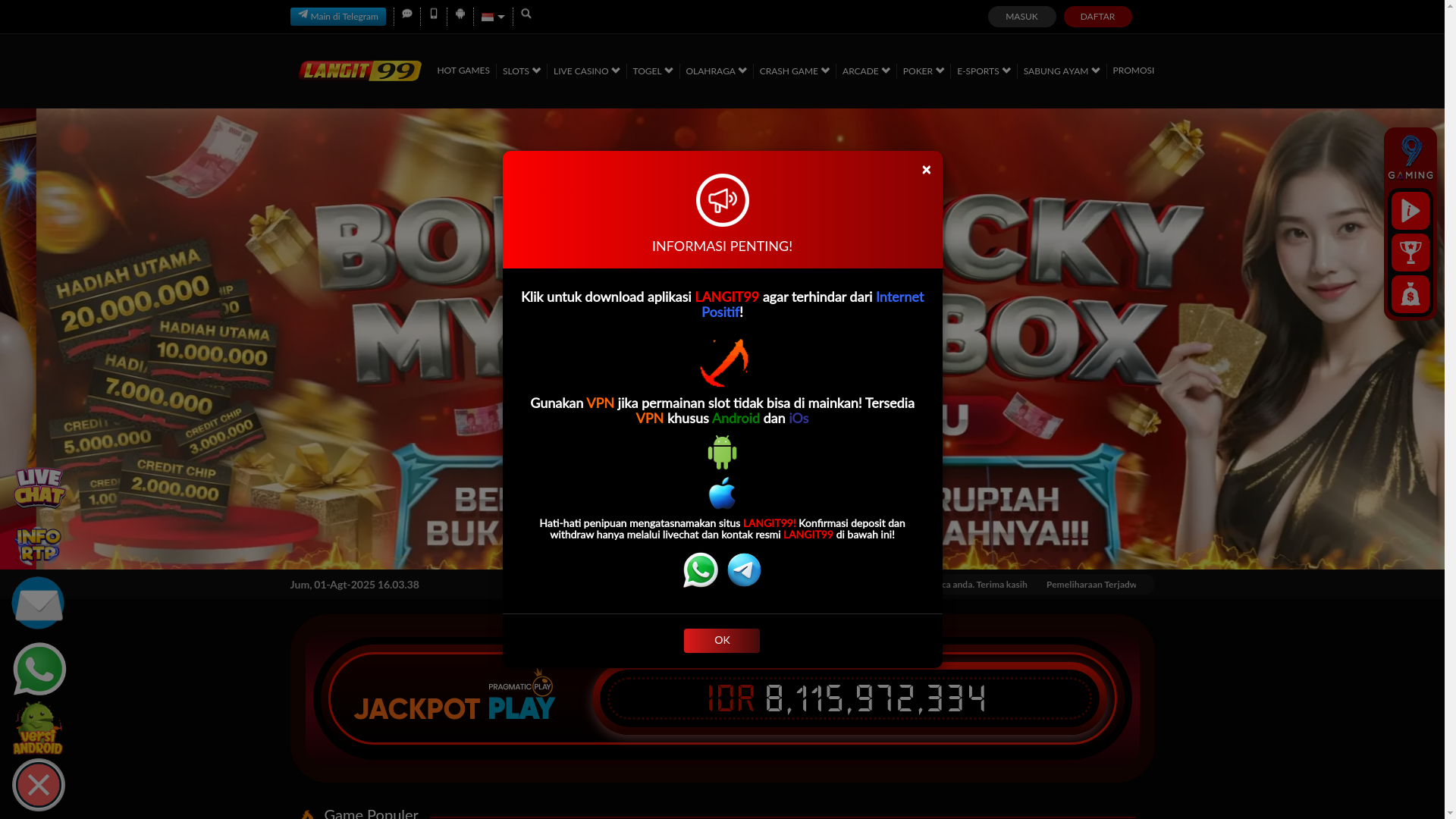 website screenshot of https://rtptinggilangit99.quest/