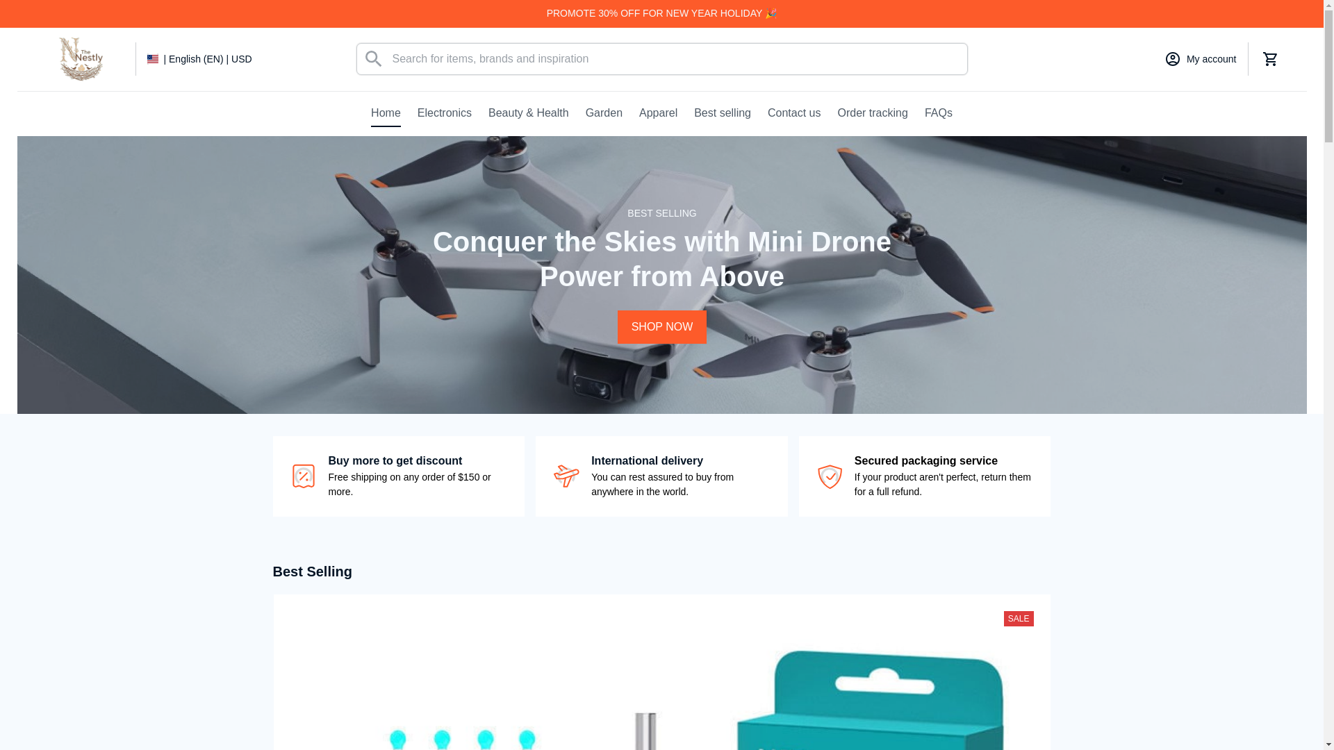 website screenshot of https://thenestlyshop.com/