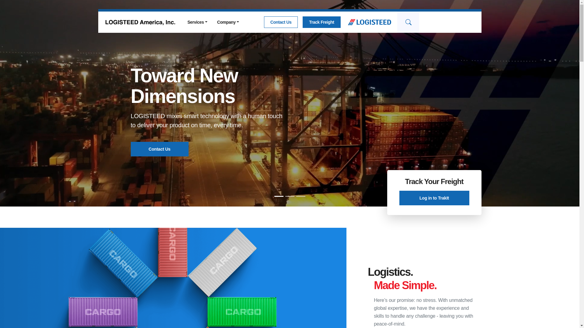 website screenshot of https://logisteed-america.com/