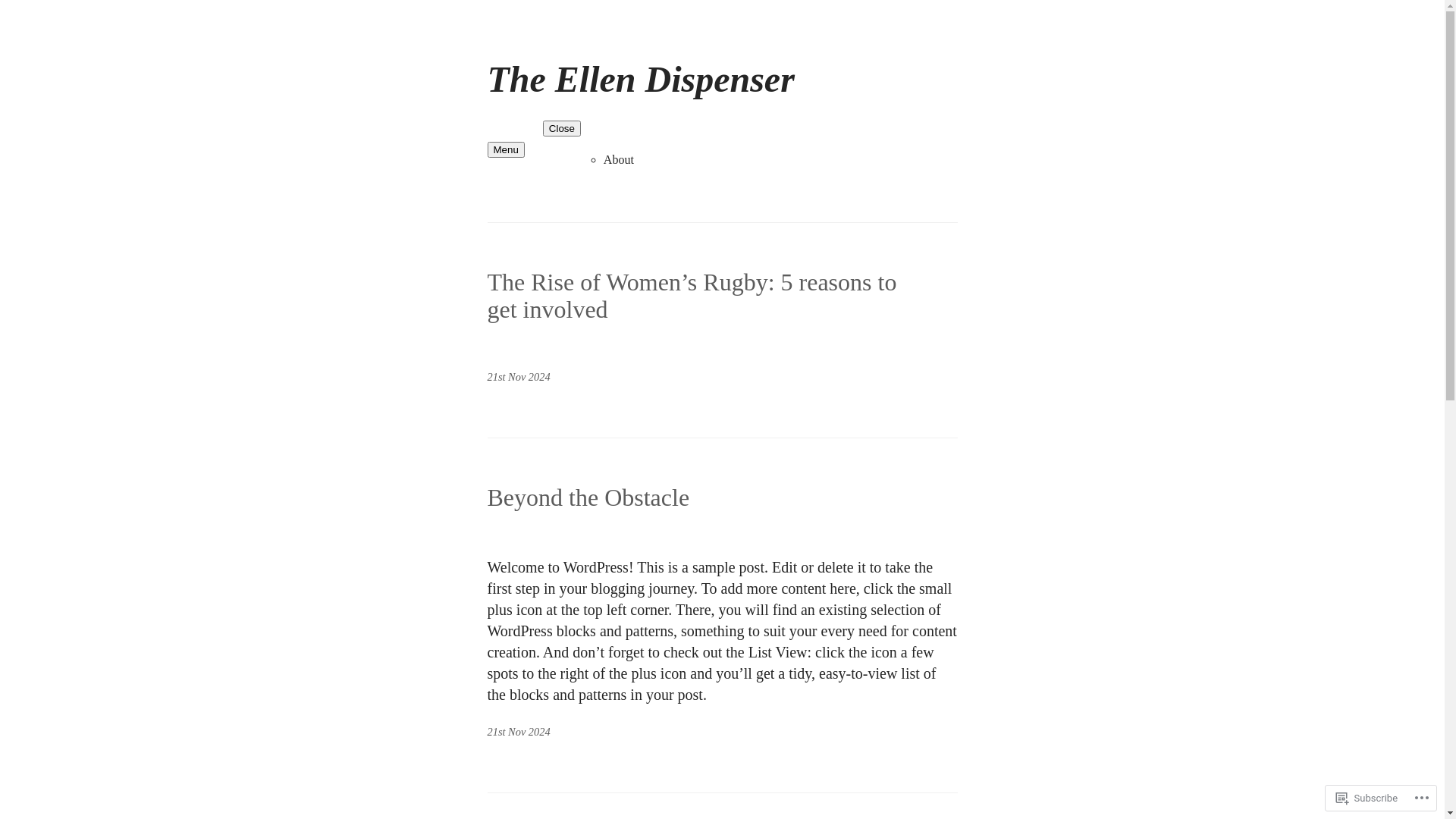 website screenshot of https://ellendispenser.com/
