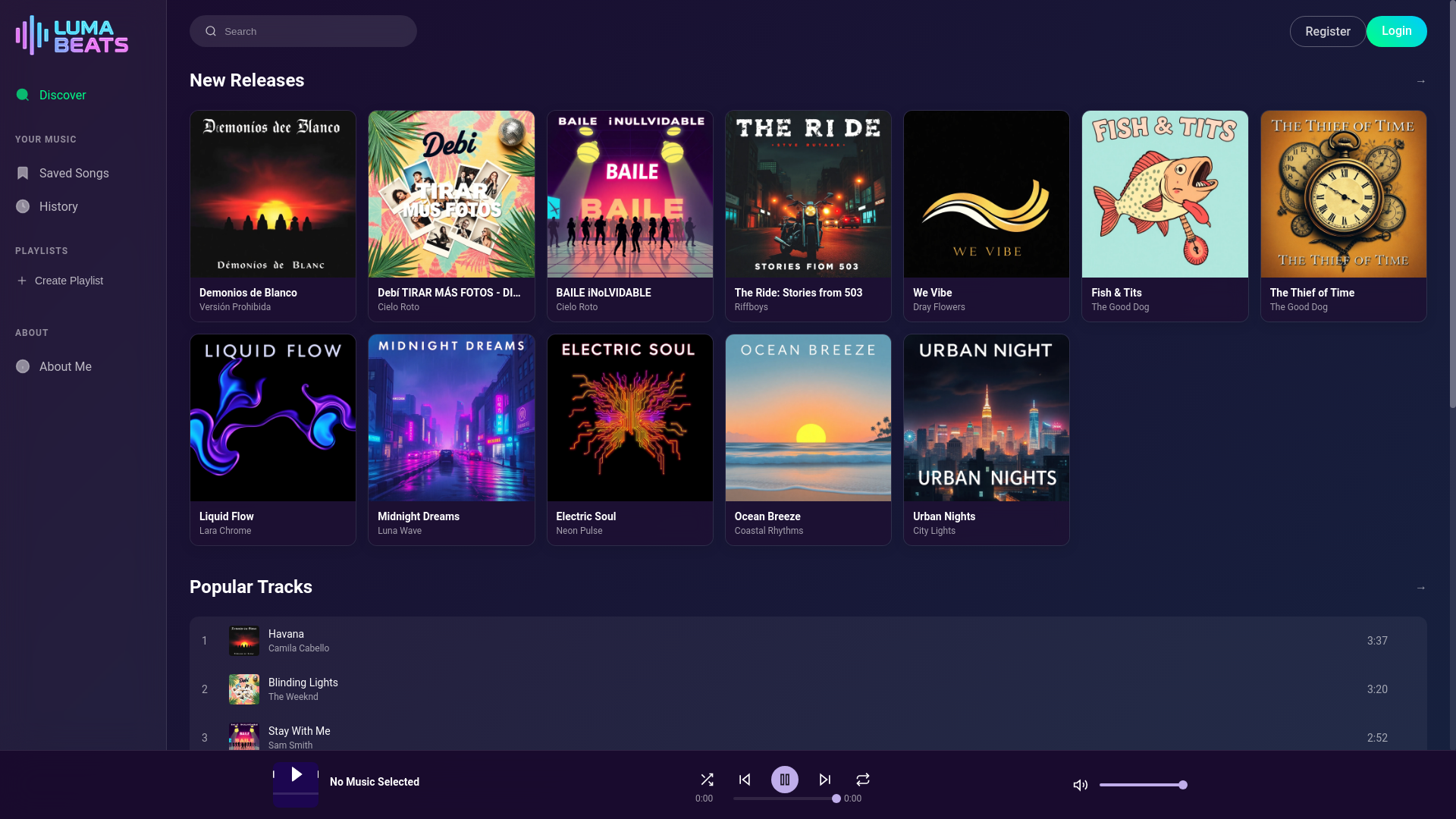 website screenshot of https://lumabeats-com.pages.dev/