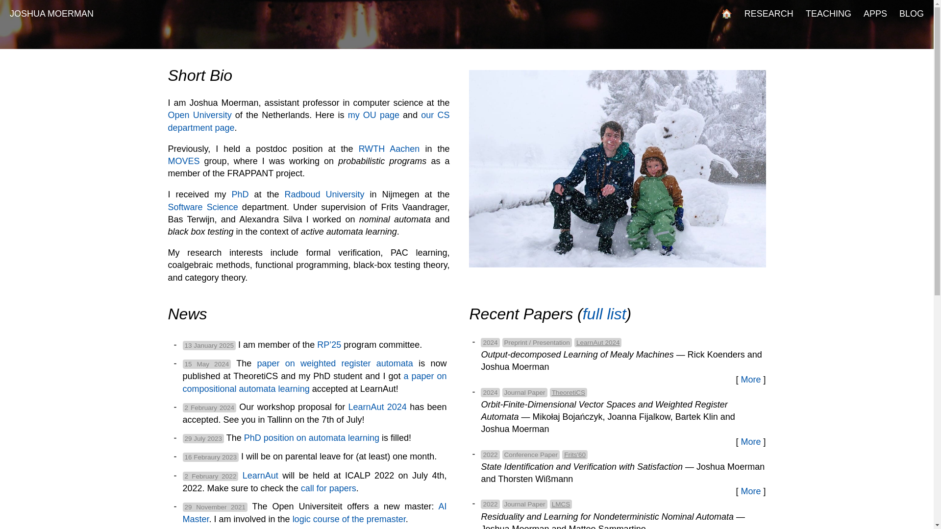 website screenshot of https://joshuamoerman.nl/