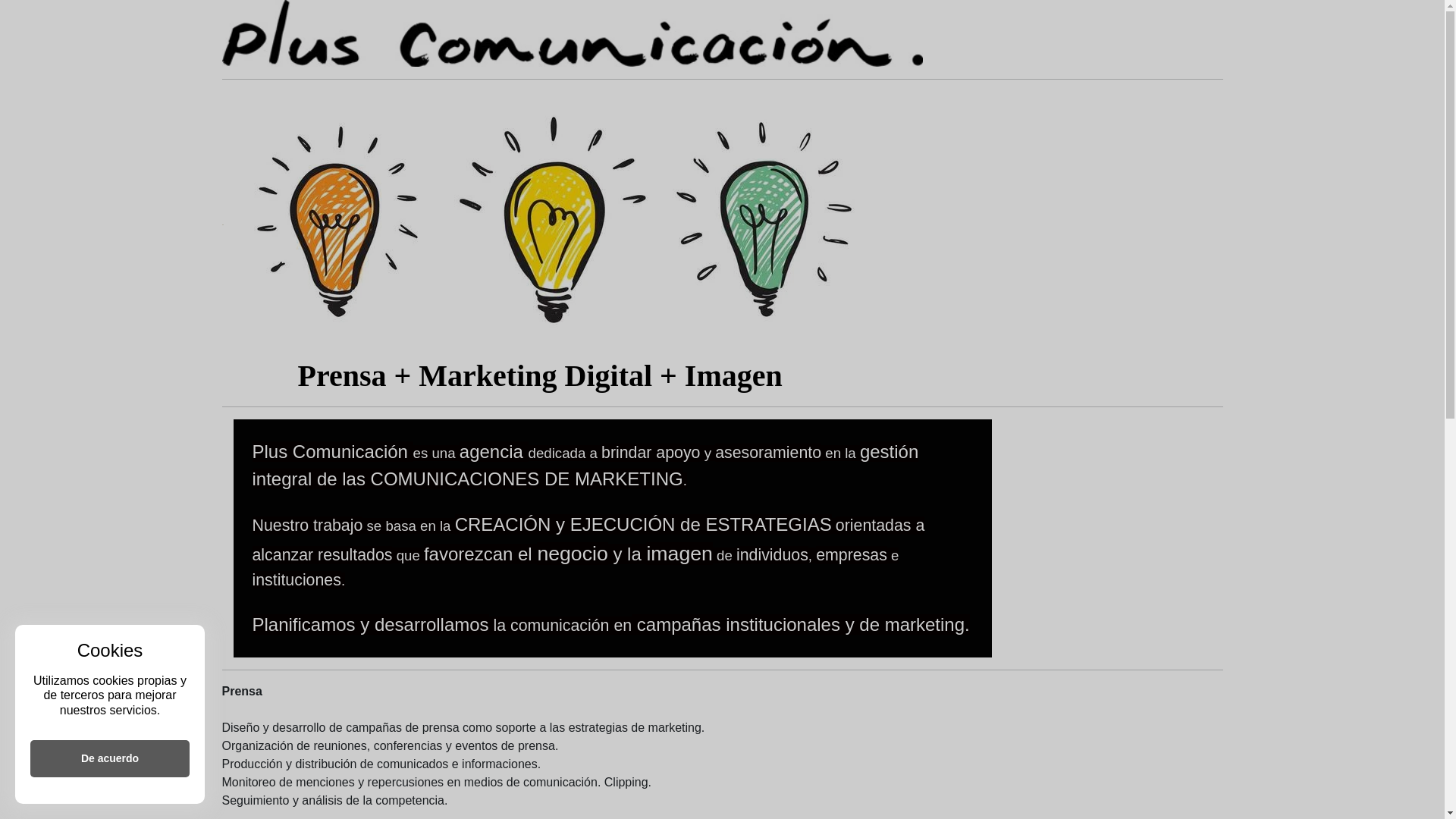 website screenshot of https://pluscomunicacion.site/