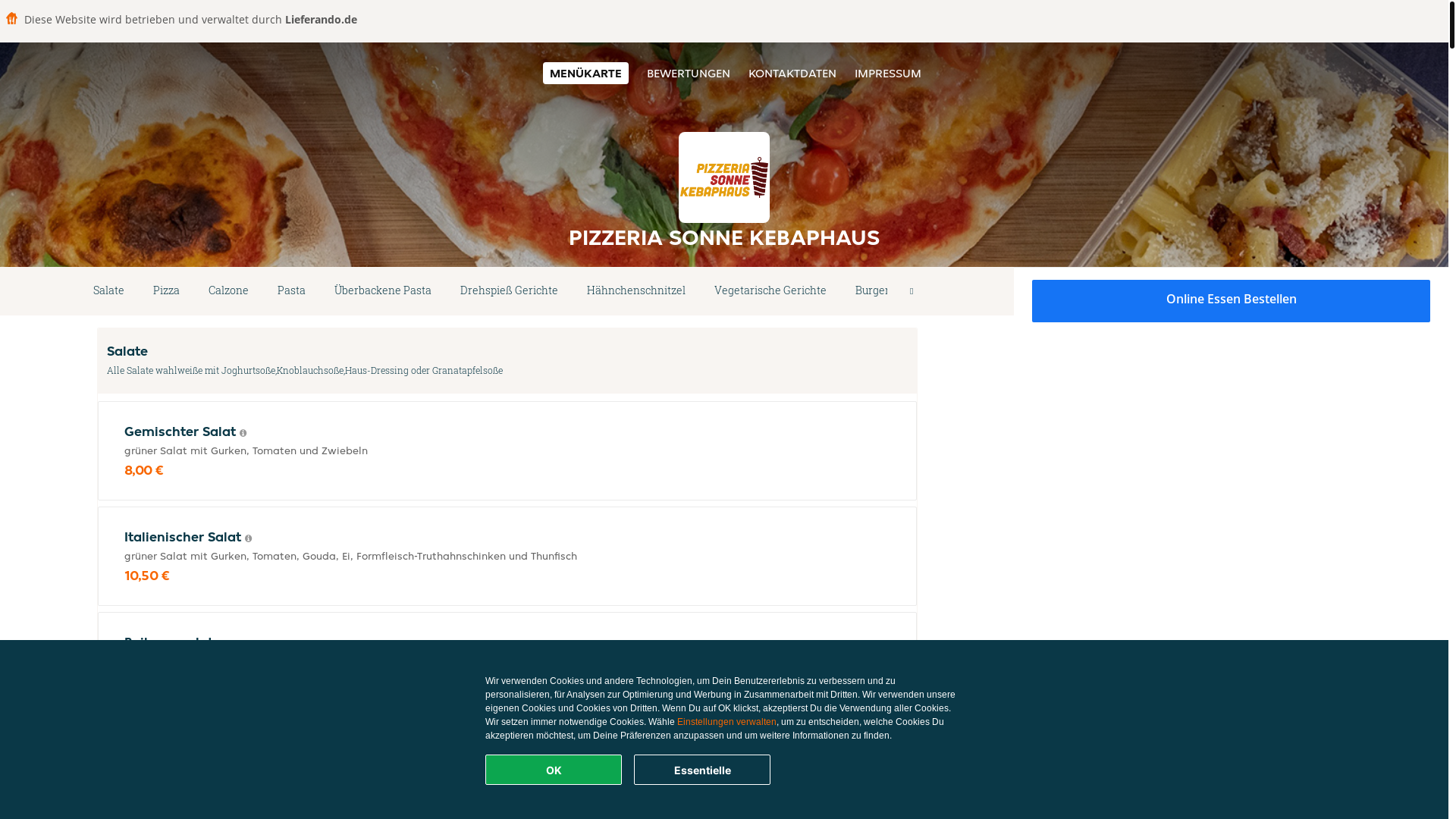 website screenshot of https://pizzeriasonnekebaphaus-laubach.de/