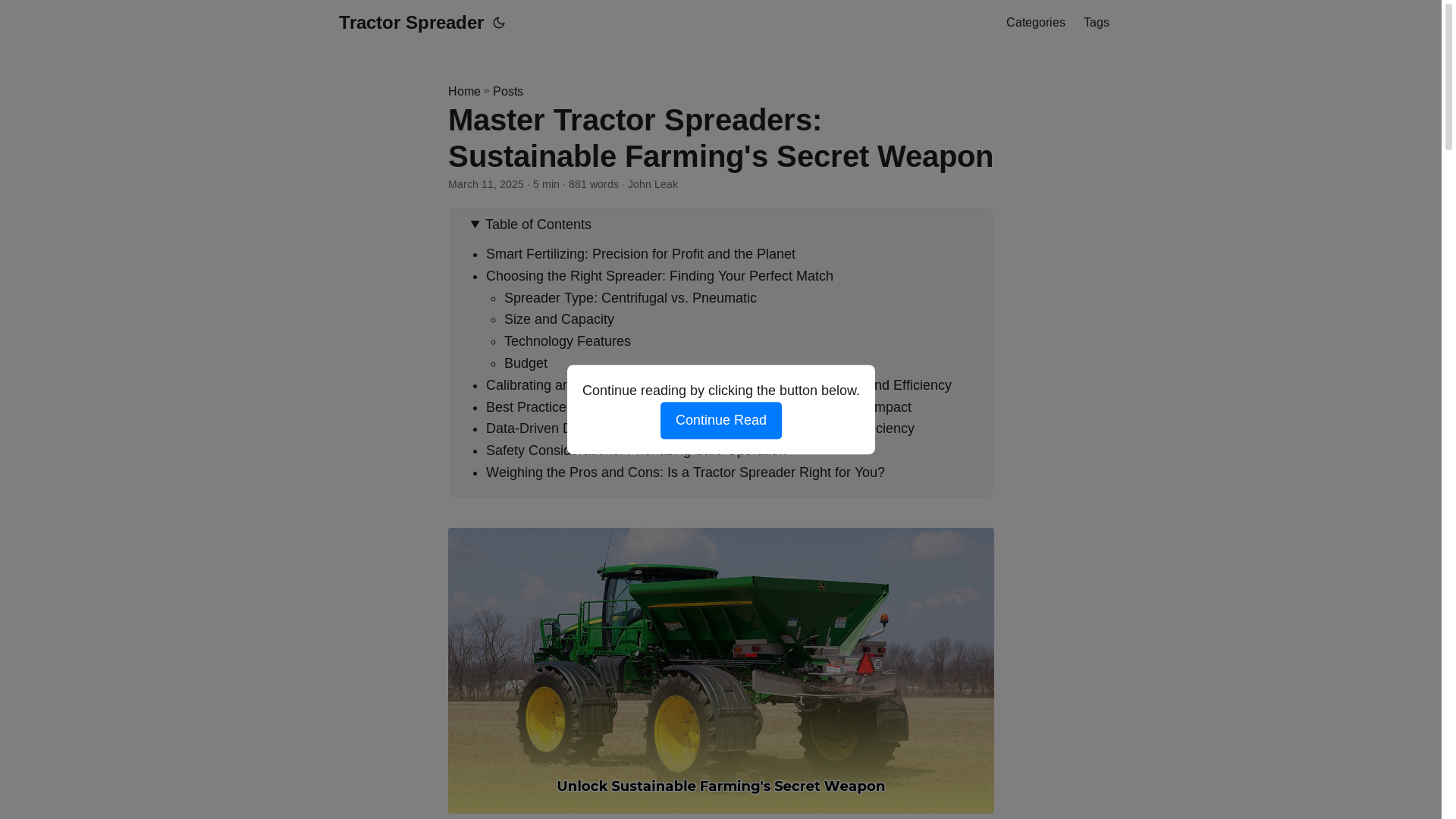 website screenshot of https://tractor-spreader.pages.dev/