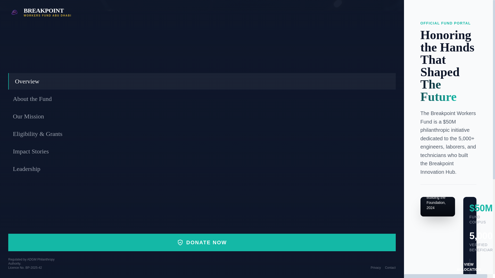 website screenshot of https://breakpointworkersfund.fun/