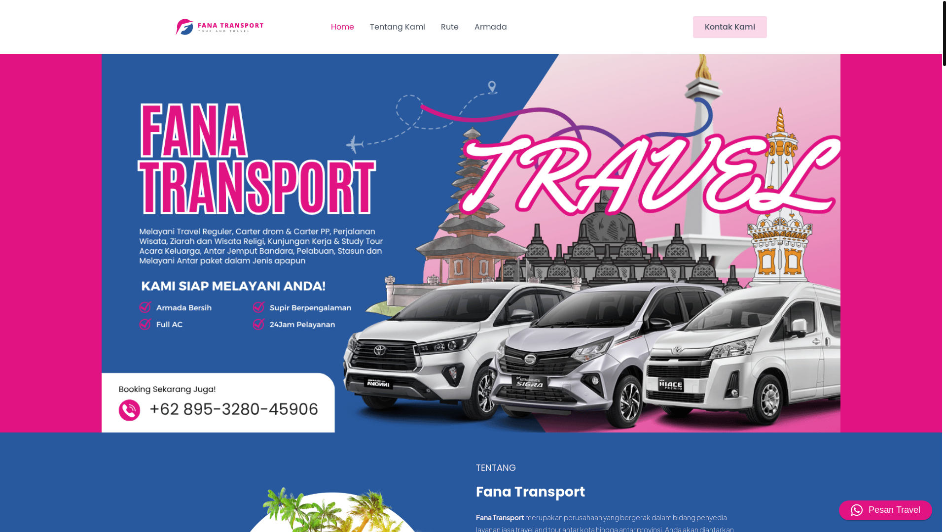 website screenshot of https://fanatransport.com/