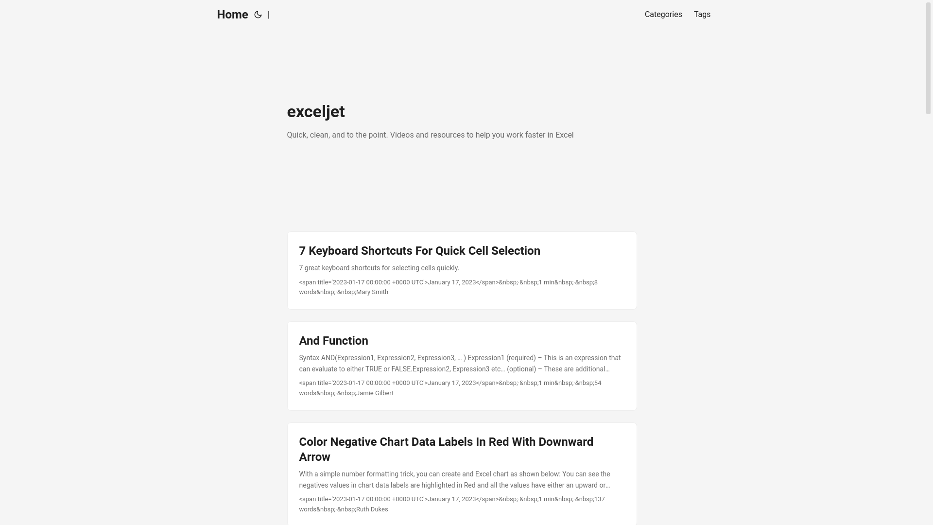 website screenshot of https://exceljet2025.pages.dev/