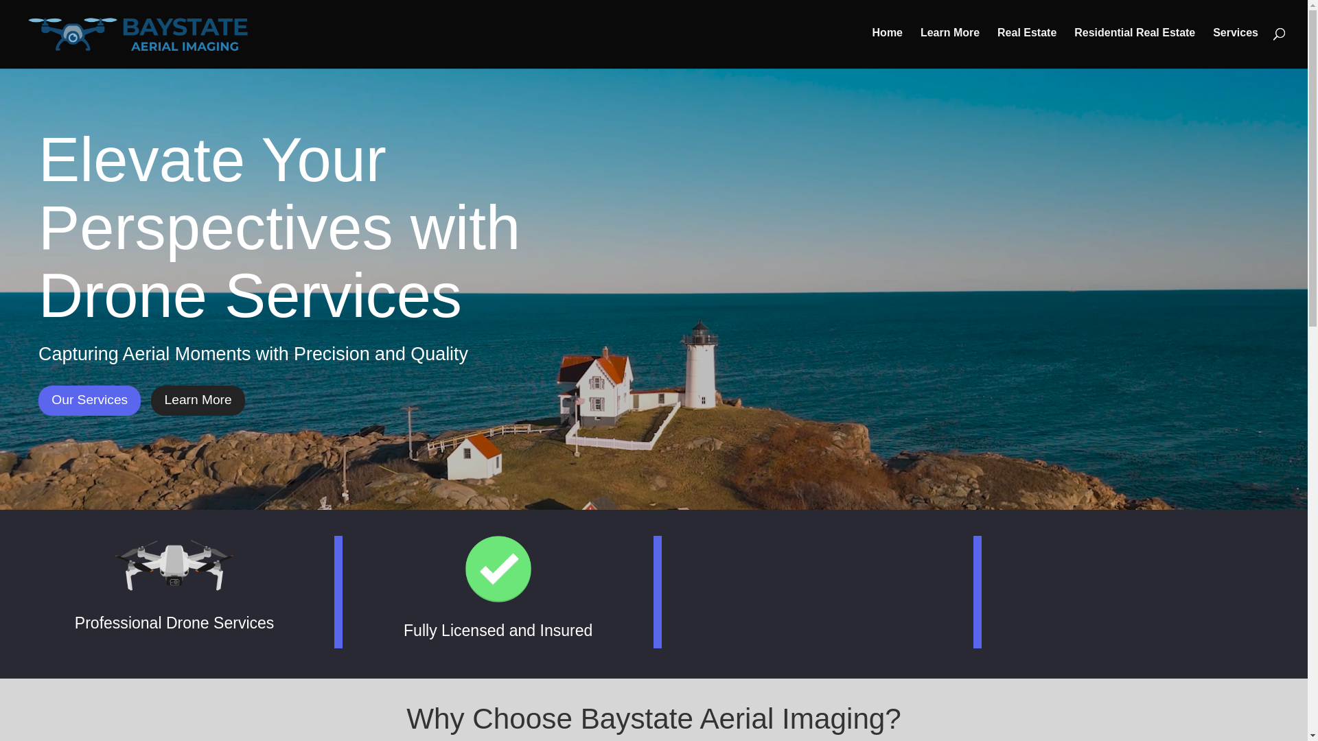 website screenshot of https://baystateaerial.com/