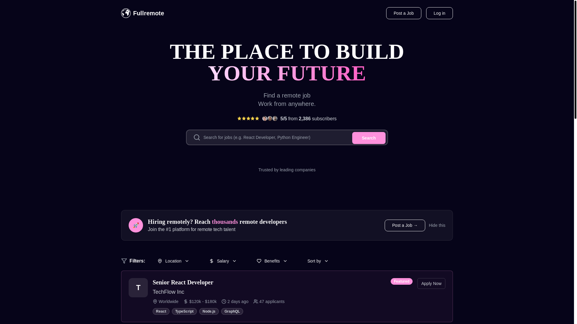 website screenshot of https://fullremote-website.pages.dev/