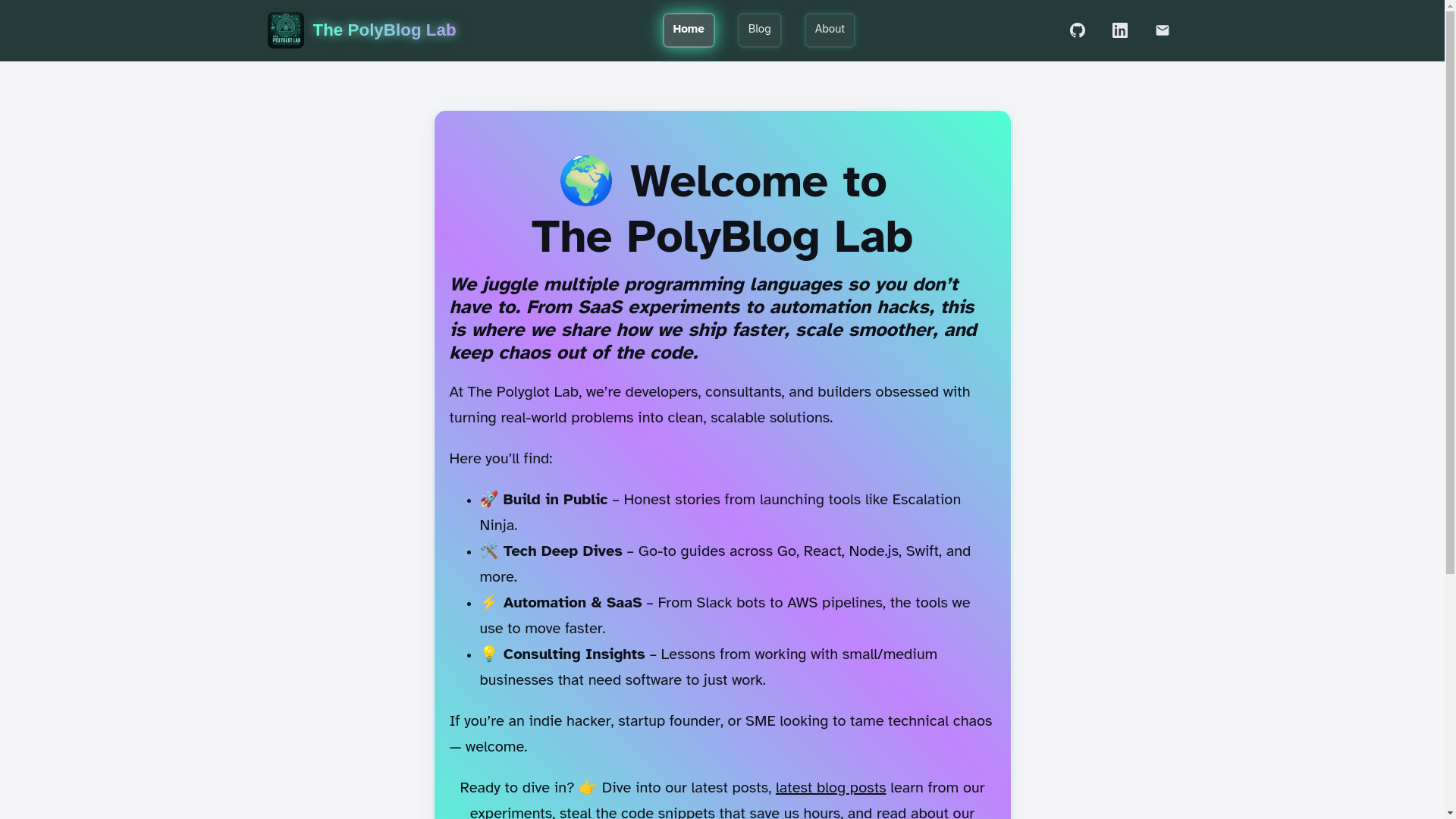 website screenshot of https://the-polyblog-lab.pages.dev/