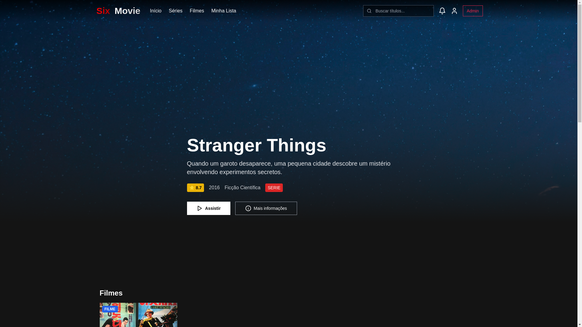 website screenshot of https://sixmovie.com.br/