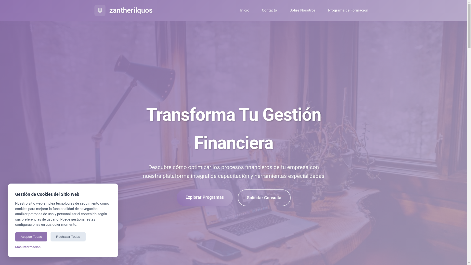 website screenshot of https://zantherilquos.com/