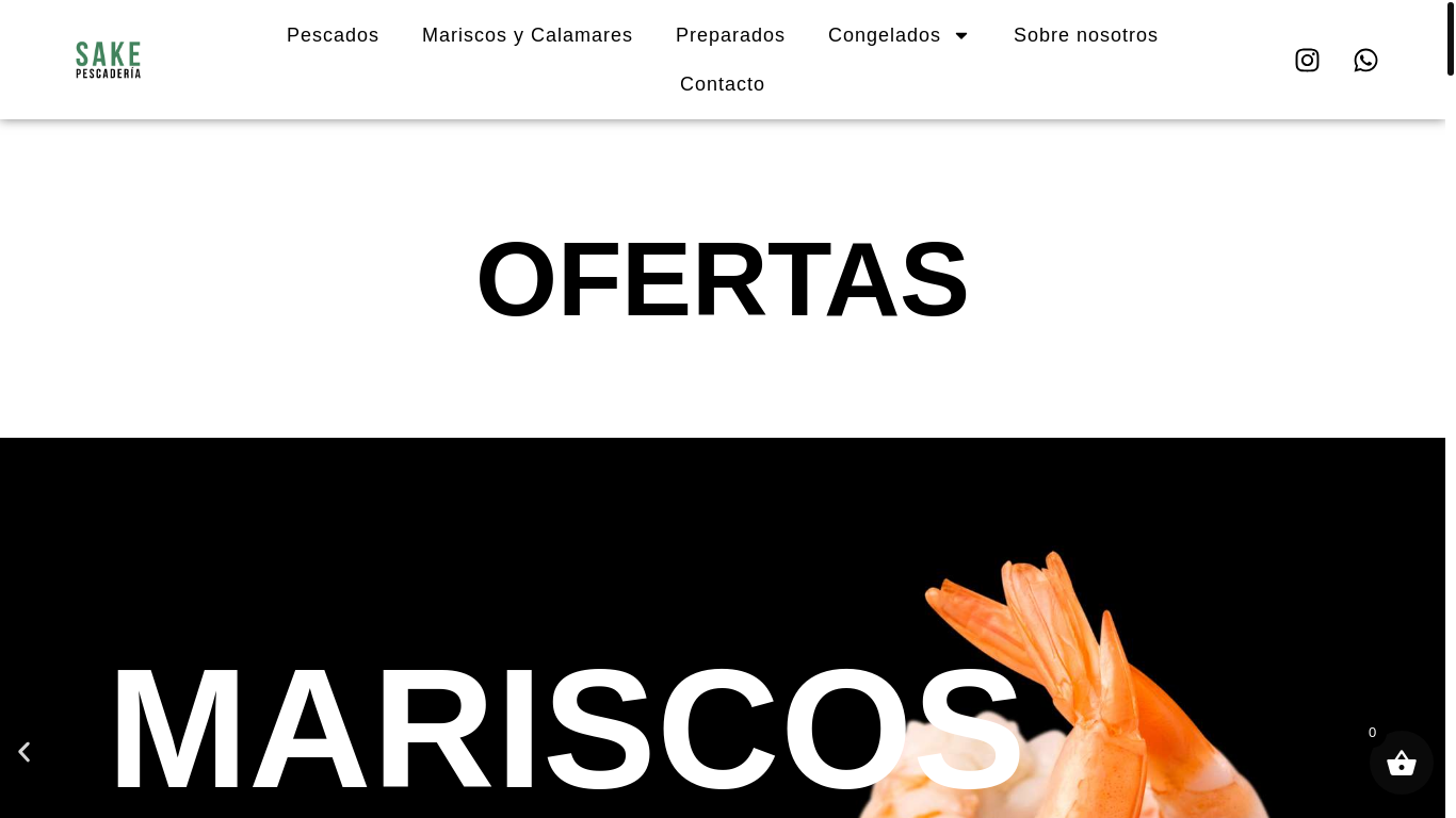 website screenshot of https://pescaderiasake.com.ar/