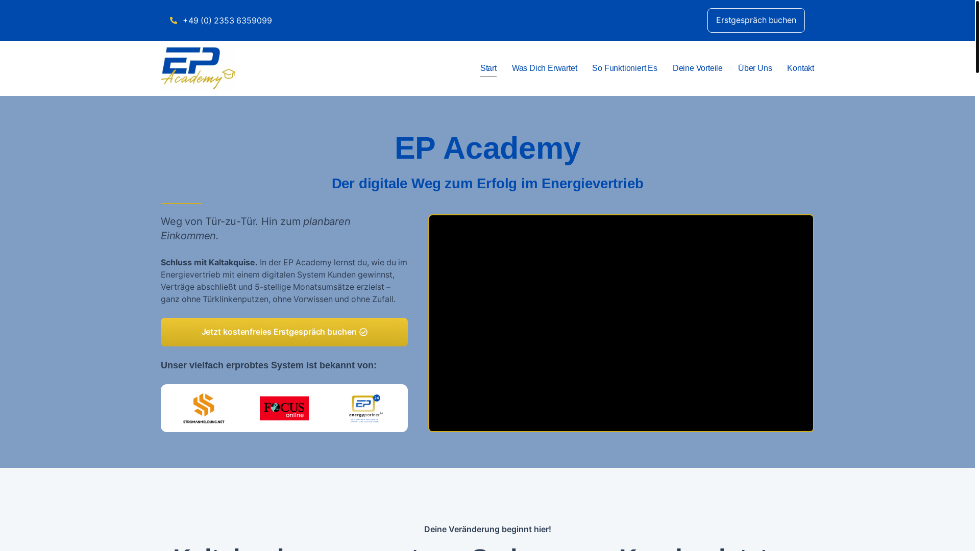 website screenshot of https://energypartner-academy.de/