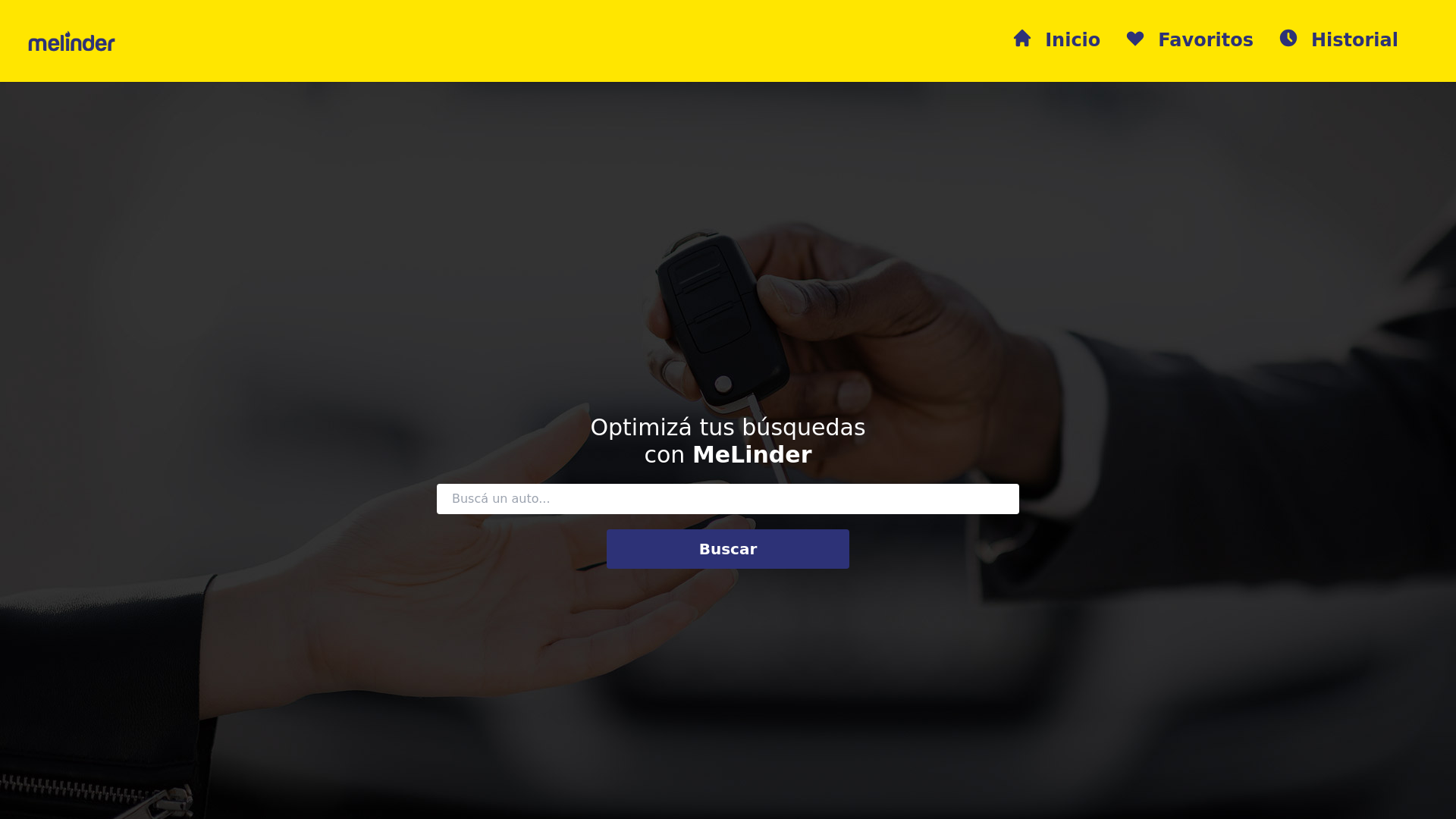 website screenshot of https://melinder-app.vercel.app