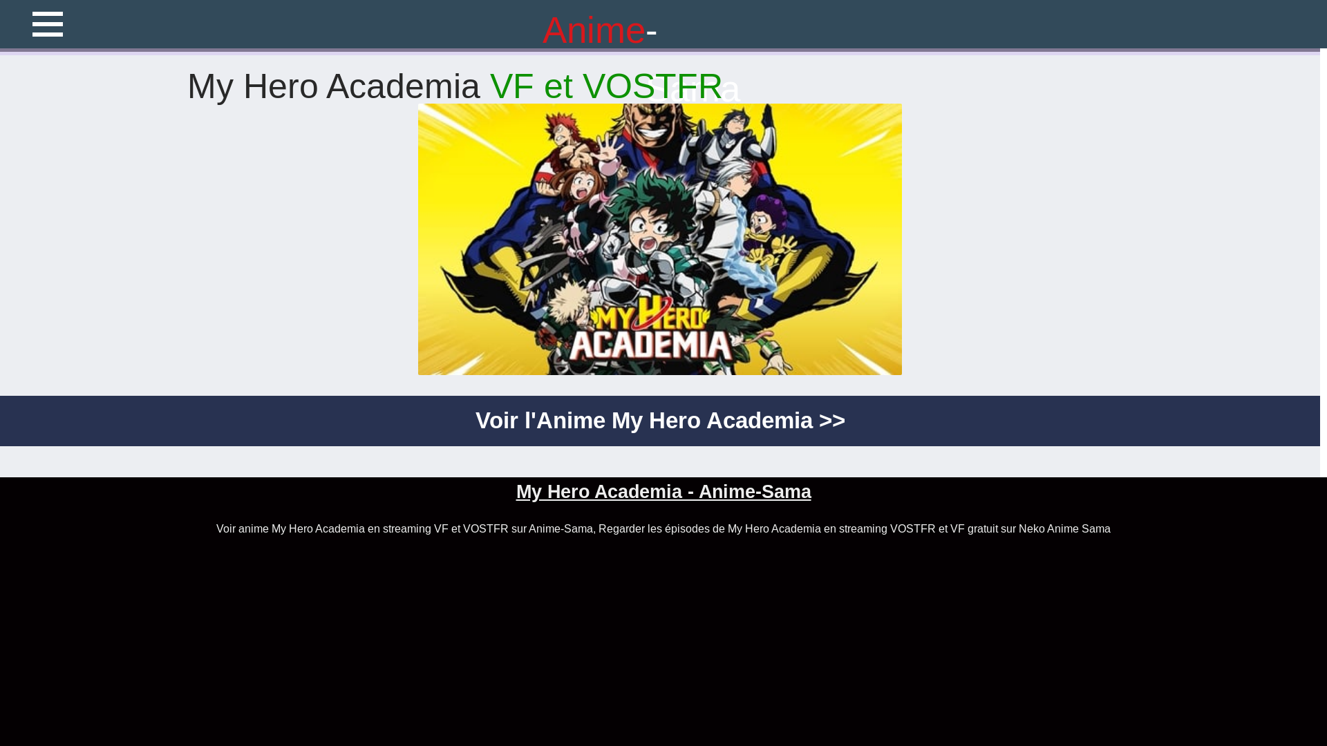 website screenshot of https://anime-sama-my-hero-academia.pages.dev/