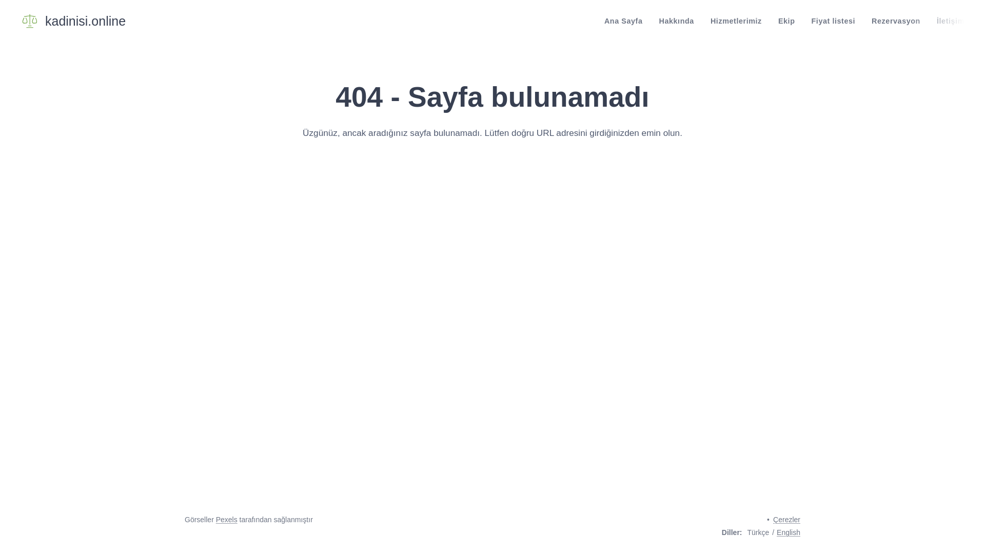 website screenshot of https://kadinisi.online/