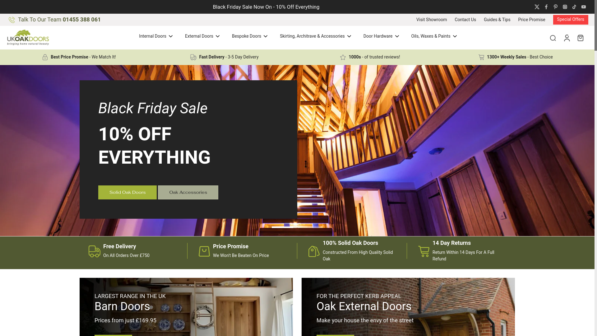 website screenshot of https://ukoakdoors.co.uk/