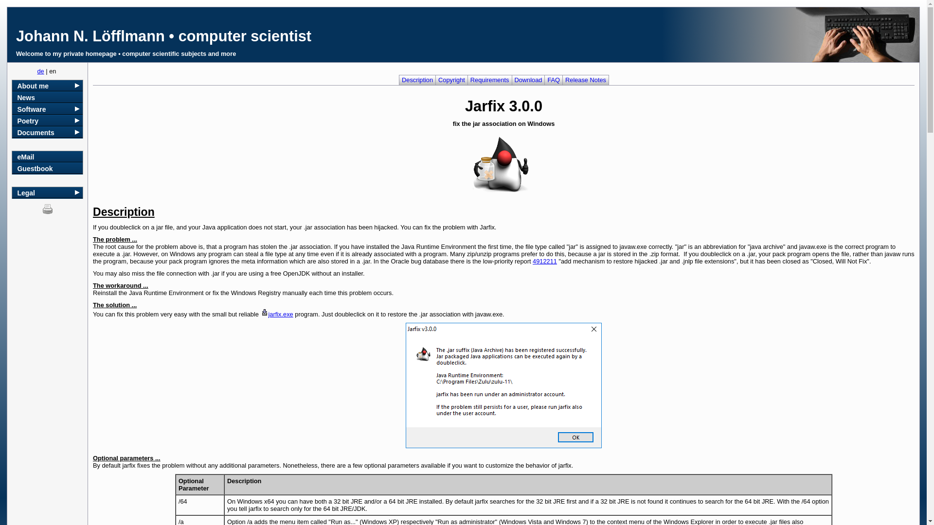 website screenshot of https://www.bing.com/ck/a?!&&p=60188c318e29998e47690347372022f01e08ccd7b5f0599a3d02169735787bc9JmltdHM9MTc2NjM2MTYwMA&ptn=3&ver=2&hsh=4&fclid=05a2b3ff-3b84-6fb8-2f87-a5343af26e5f&psq=jarfx&u=a1aHR0cHM6Ly9qb2hhbm4ubG9lZmZsbWFubi5uZXQvZW4vc29mdHdhcmUvamFyZml4L2luZGV4Lmh0bWw
