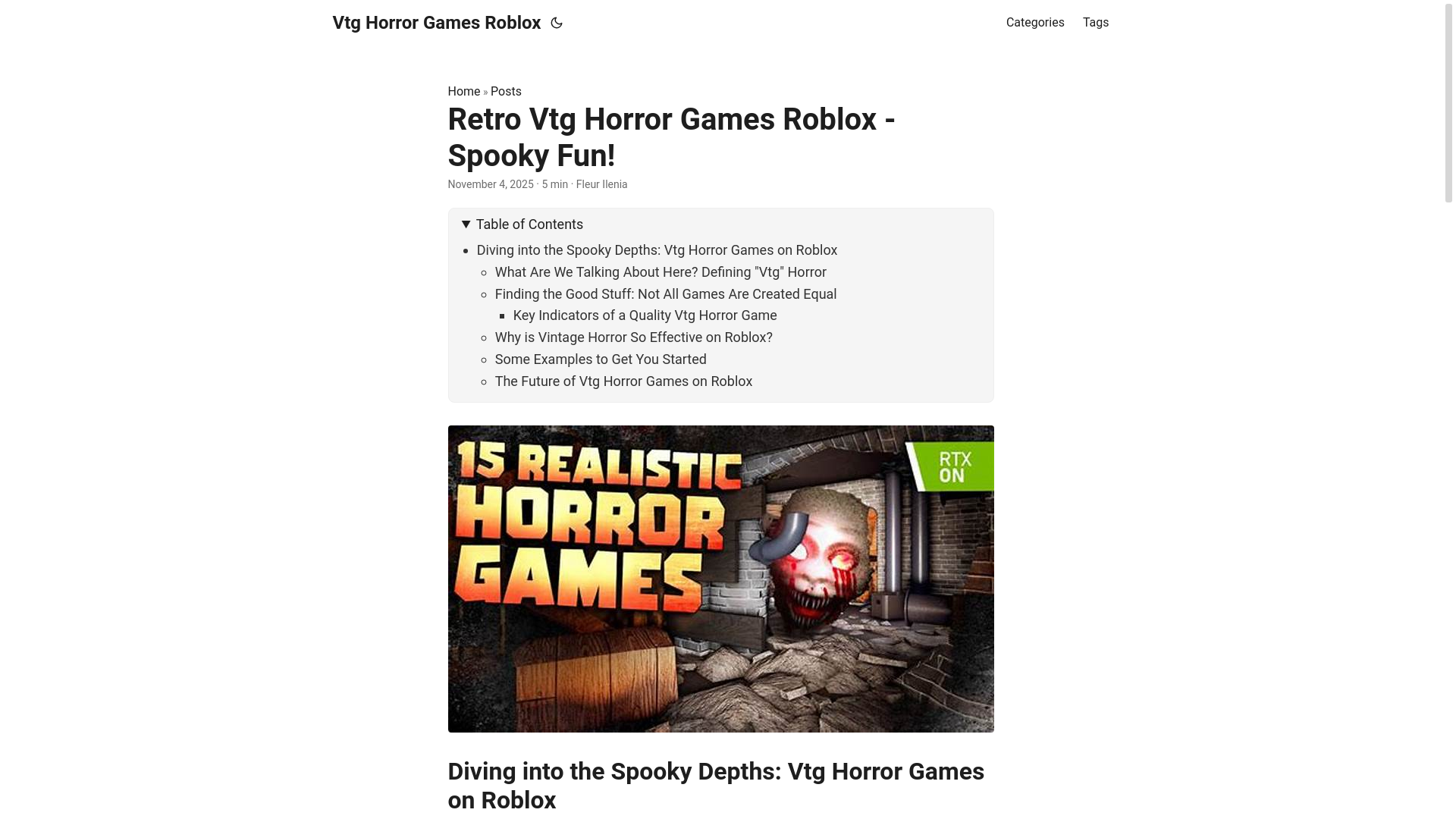 website screenshot of https://vtg-horror-games-roblox.pages.dev/