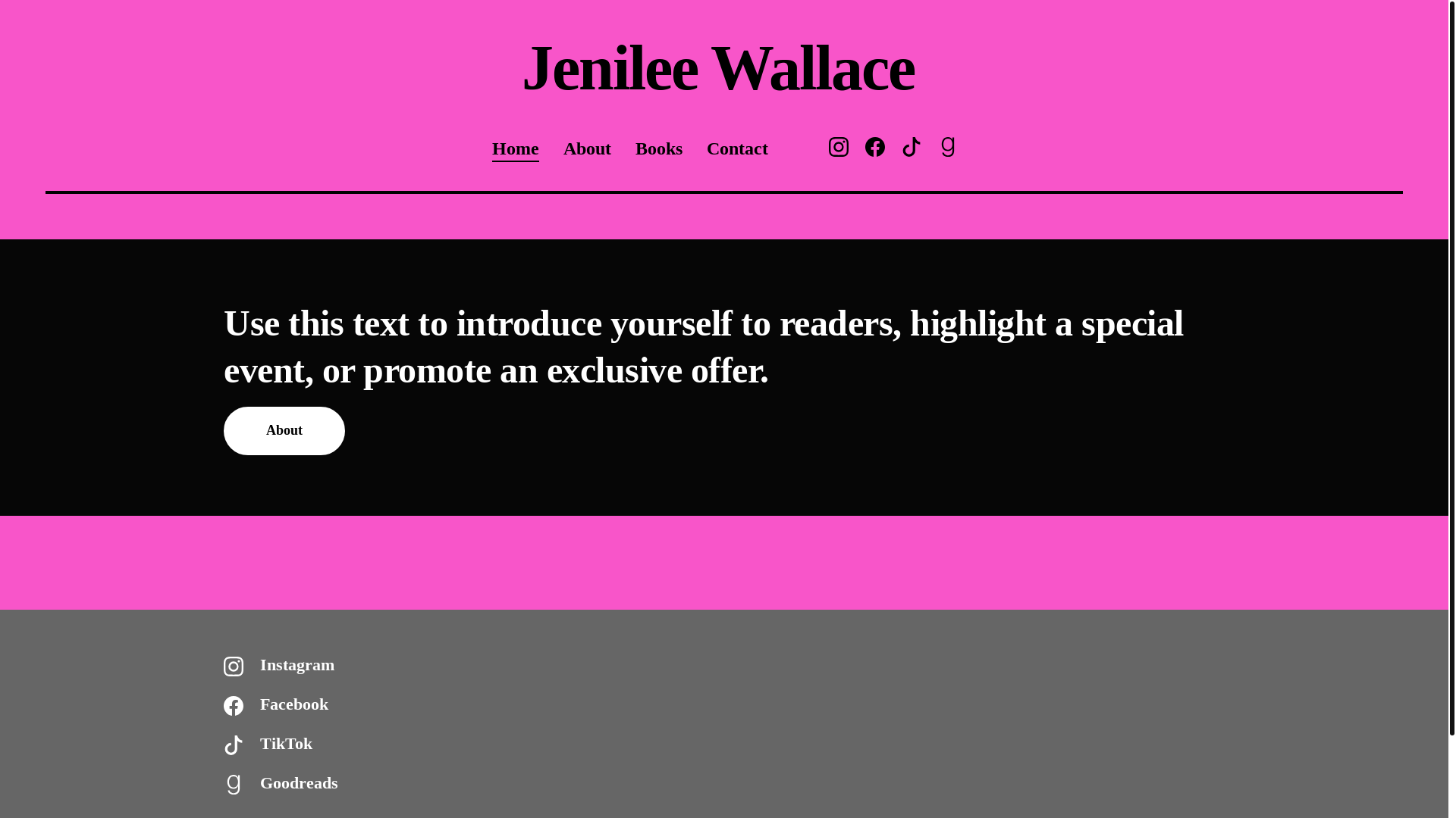 website screenshot of https://jenileewallaceauthor.com/